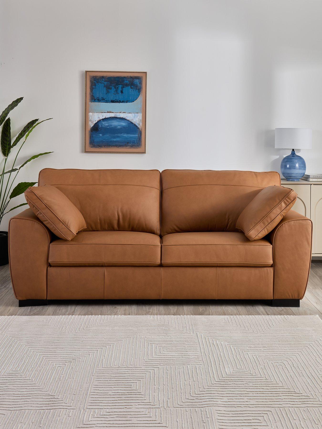 The Very Collection Sona Italian Leather 3 Seater Sofa - FSC® Certified