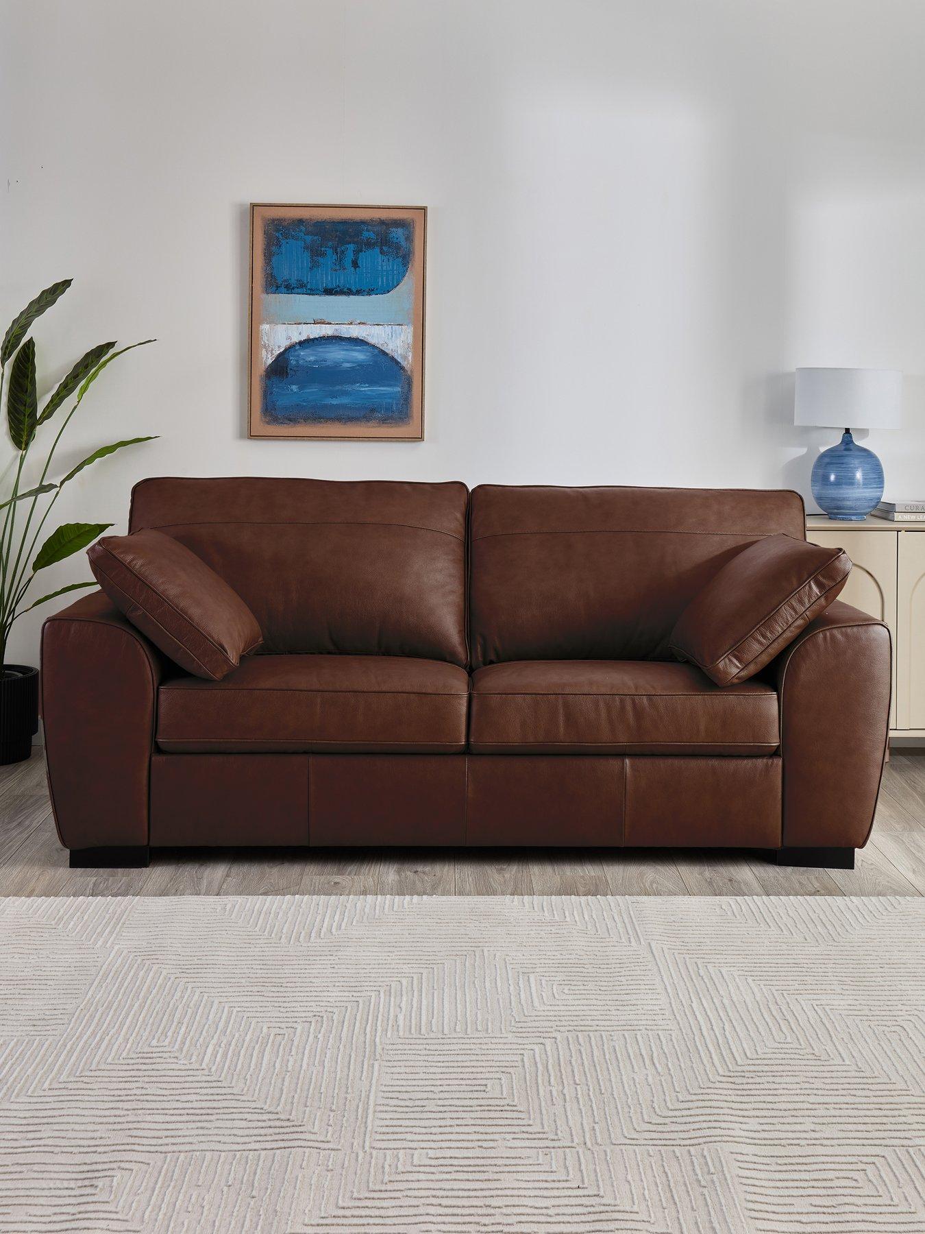 The Very Collection Sona Italian Leather 3 Seater Sofa - FSC® Certified