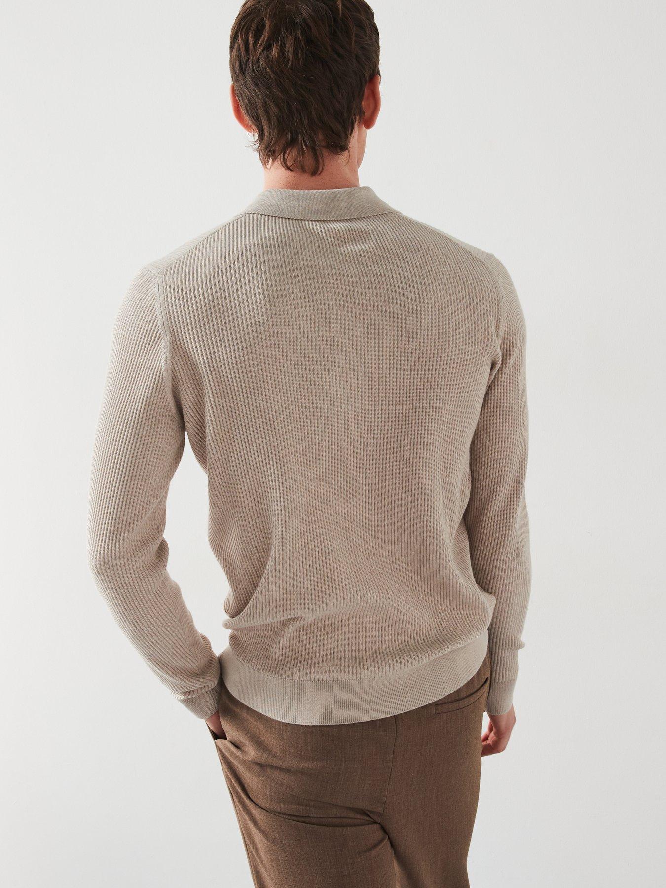 image of mango-antiguas-long-sleeved-relaxed-fit-polo-shirt-beige