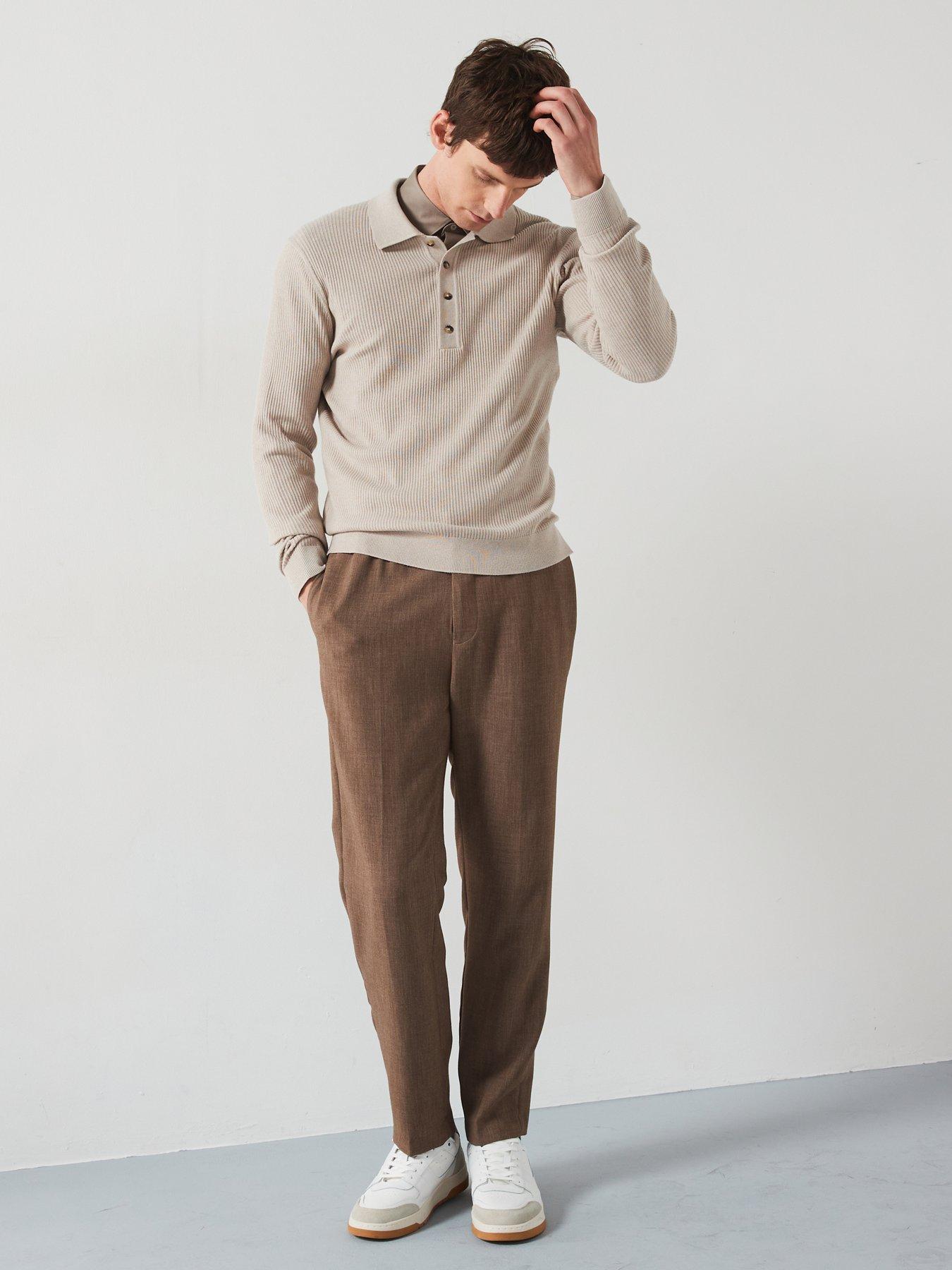  image of mango-antiguas-long-sleeved-relaxed-fit-polo-shirt-beige