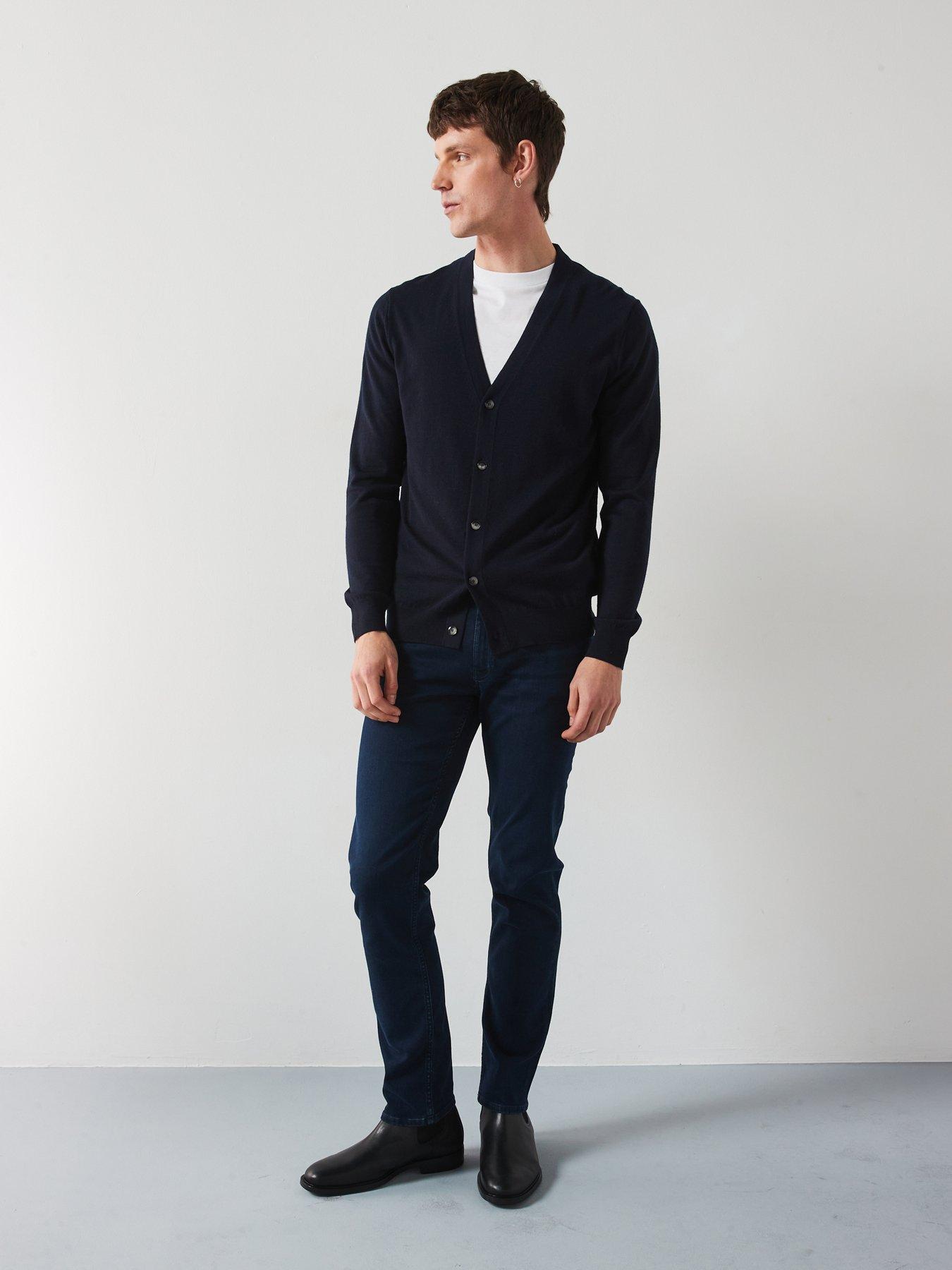  image of mango-patrick-smart-straight-fit-jeans-dark-blue