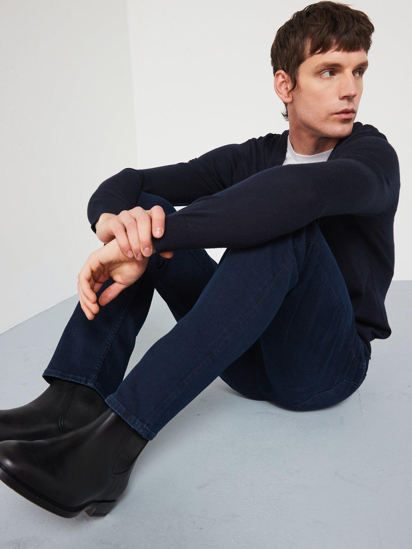  image of mango-patrick-smart-straight-fit-jeans-dark-blue