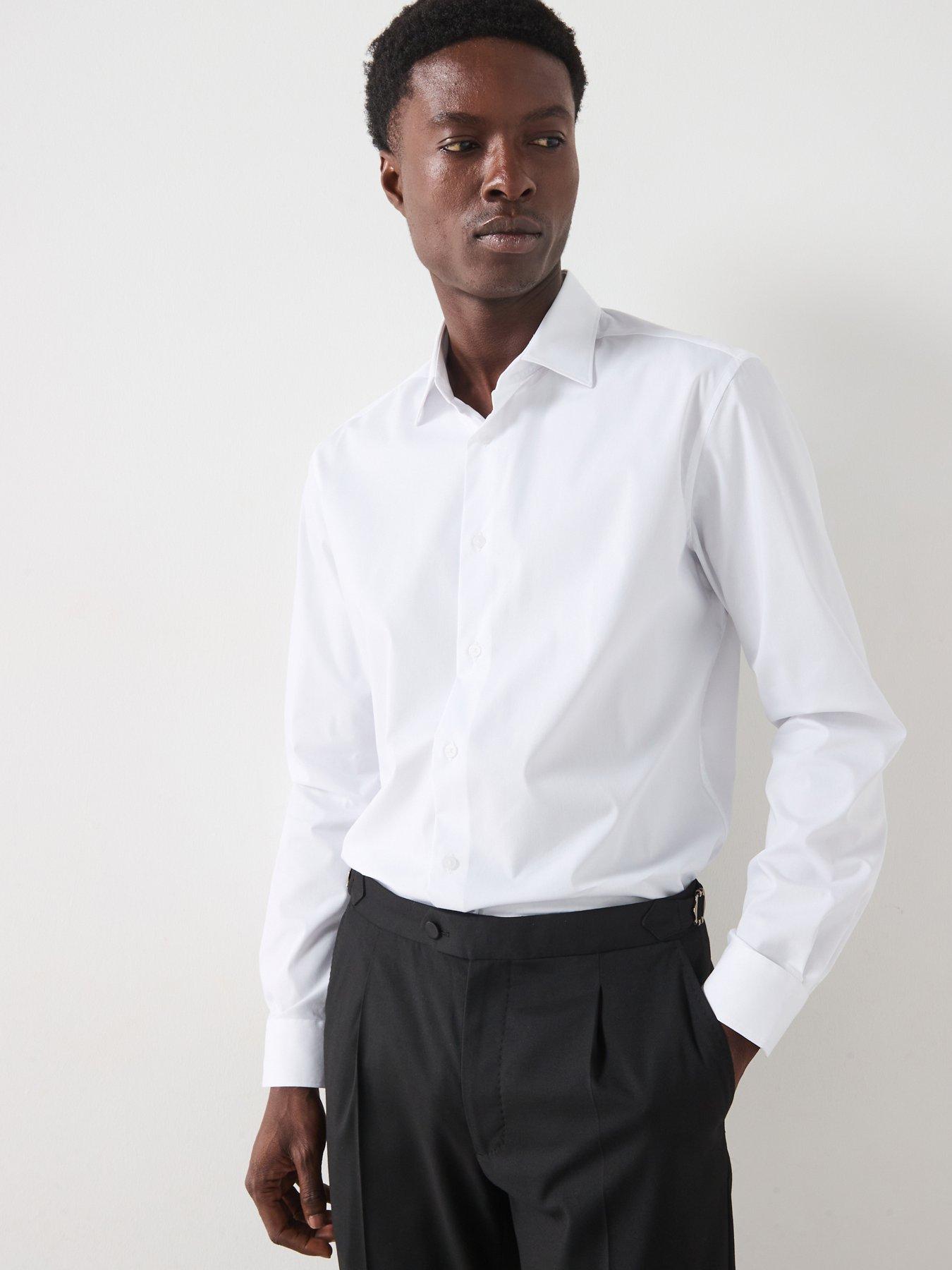  image of mango-play-long-sleeved-formal-regular-fit-shirt-white