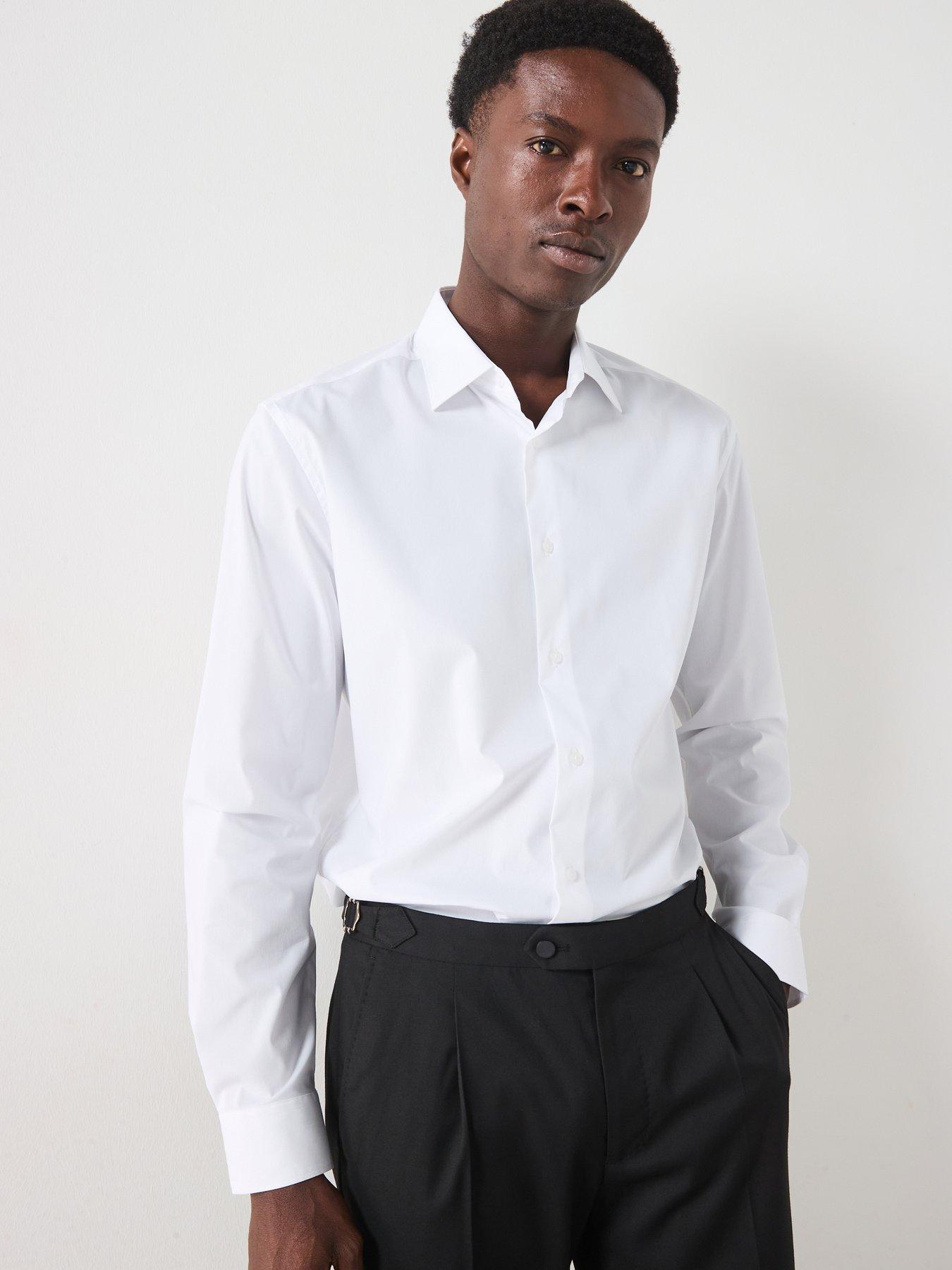  image of mango-play-long-sleeved-formal-regular-fit-shirt-white