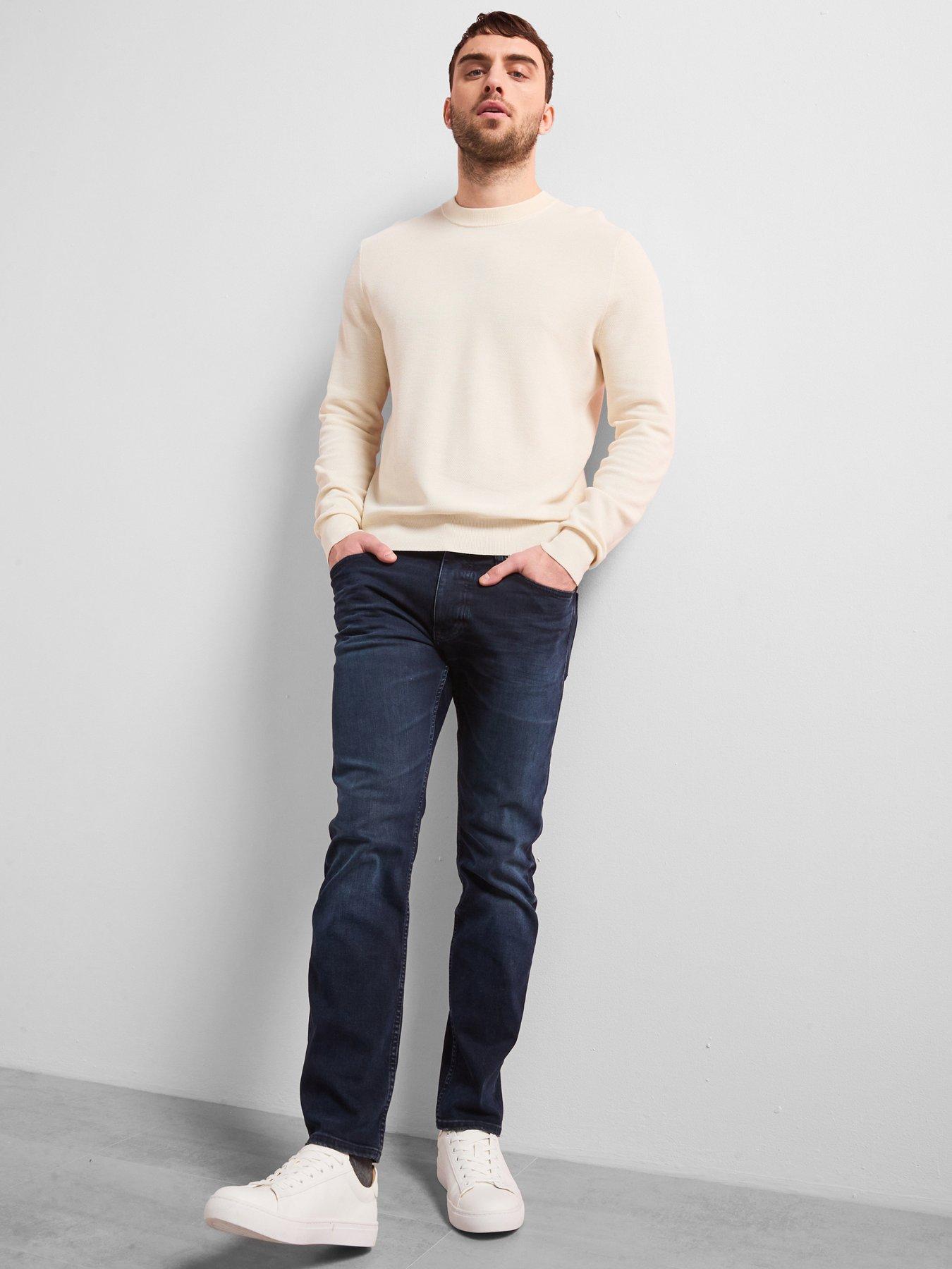  image of mango-ten-long-sleeved-smart-knitted-jumper-cream