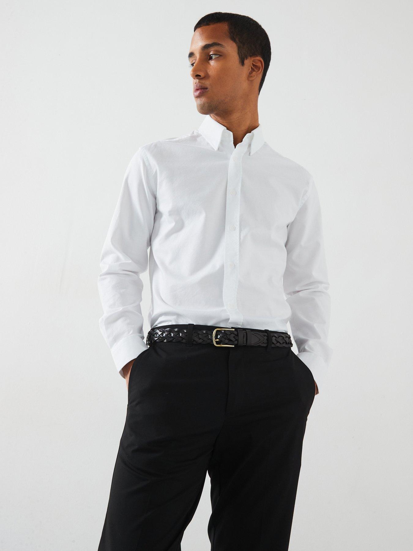  image of mango-oxford-long-sleeved-relaxed-fit-shirt-white