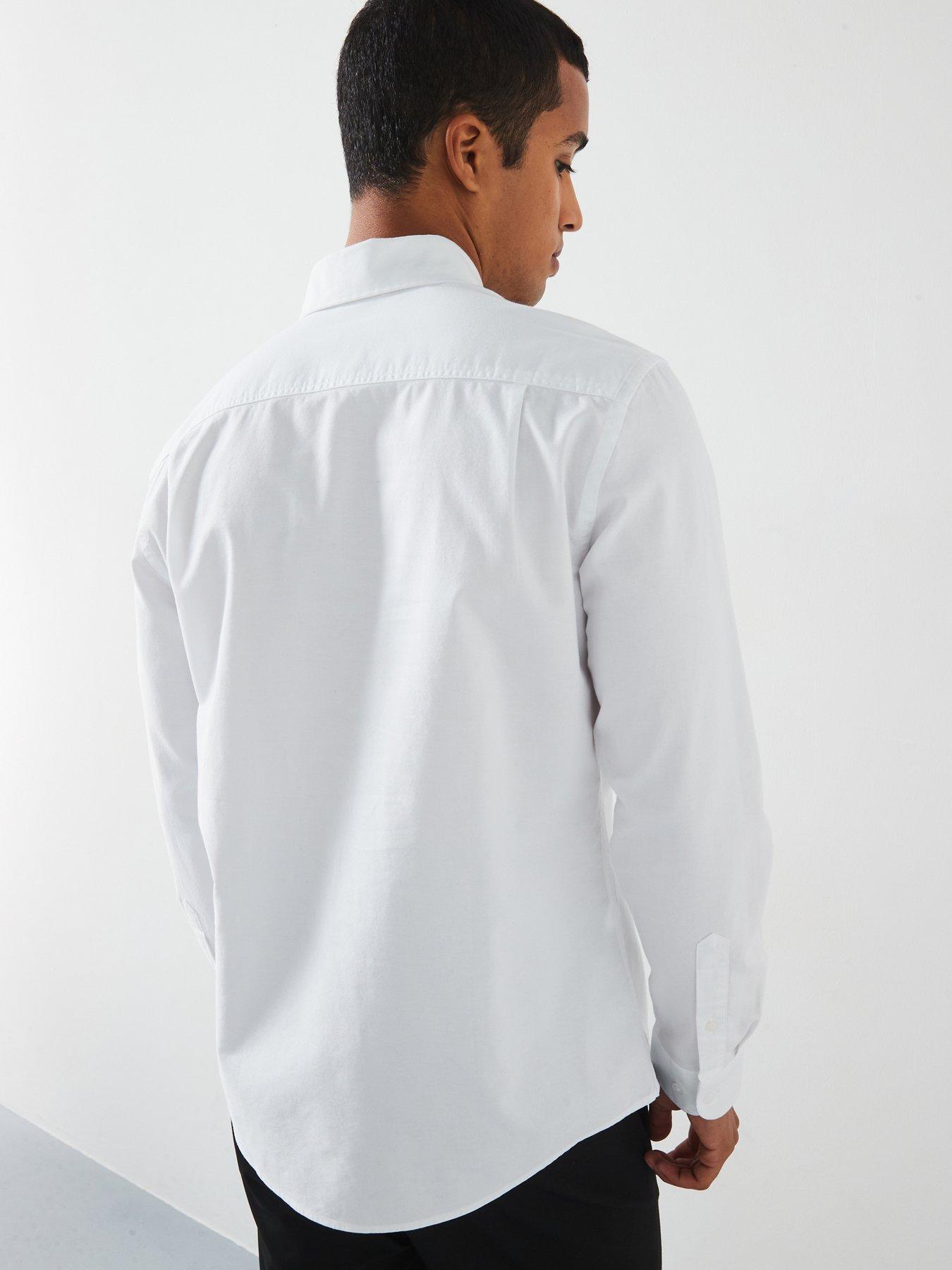  image of mango-oxford-long-sleeved-relaxed-fit-shirt-white