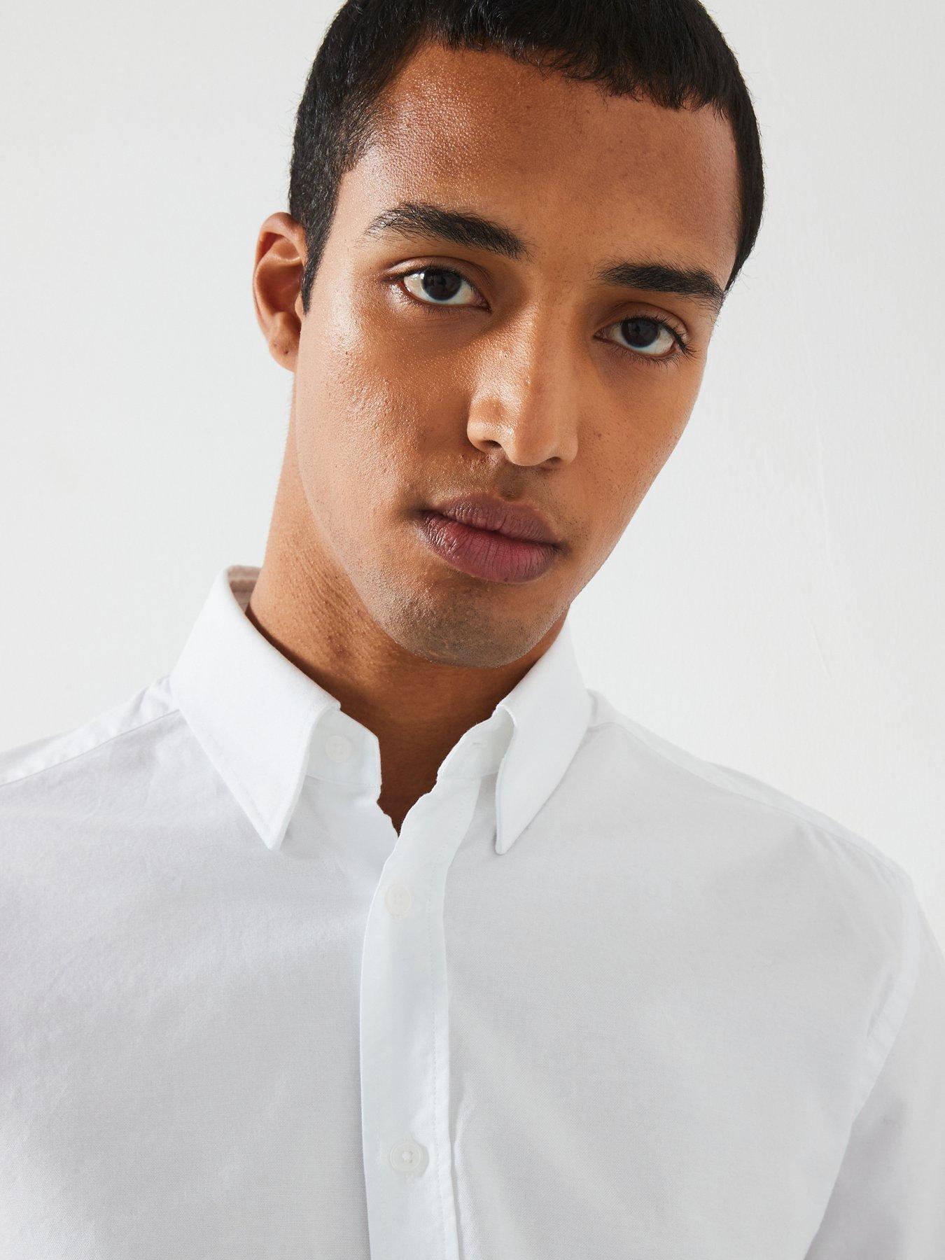  image of mango-oxford-long-sleeved-relaxed-fit-shirt-white