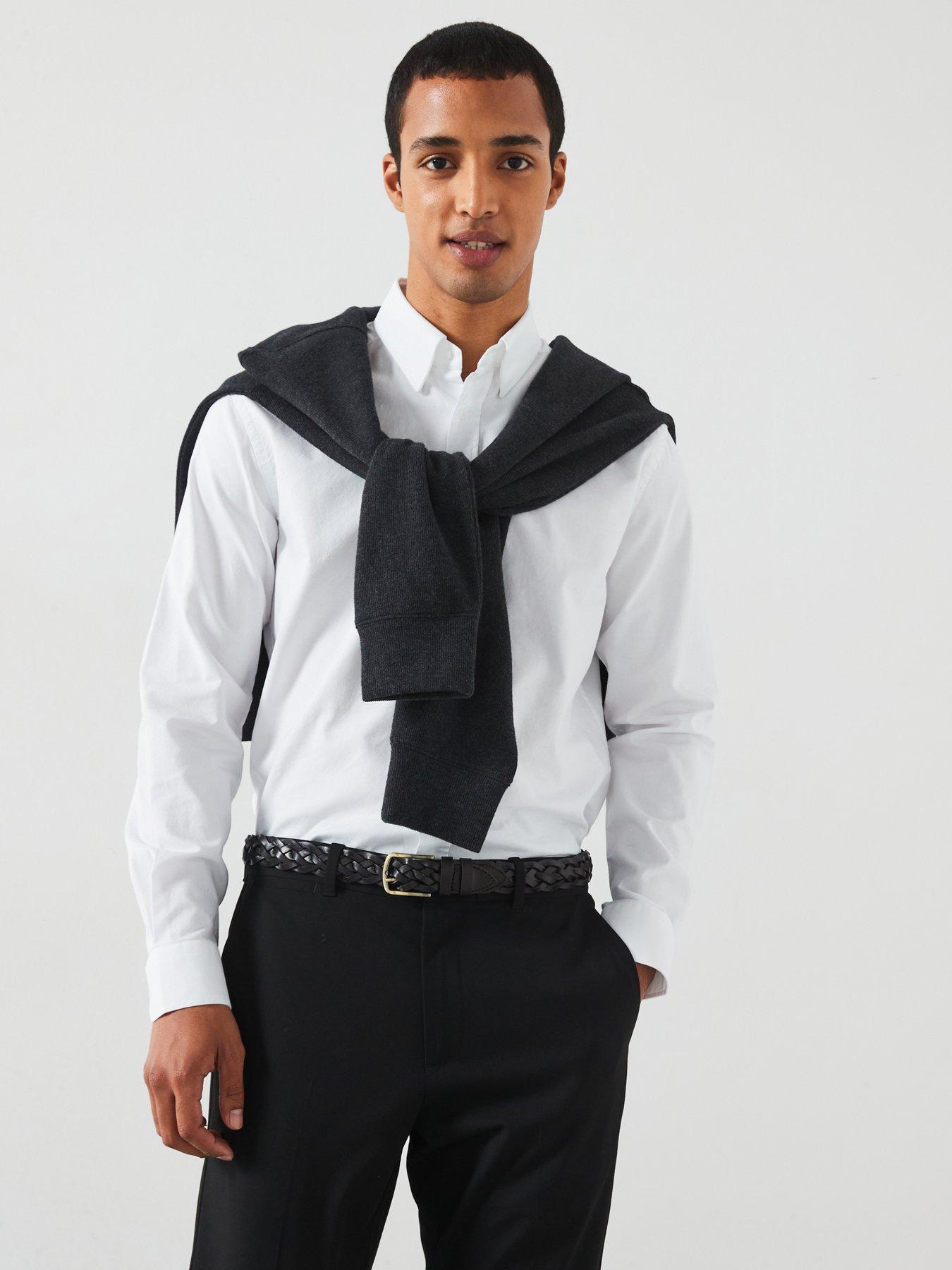  image of mango-oxford-long-sleeved-relaxed-fit-shirt-white