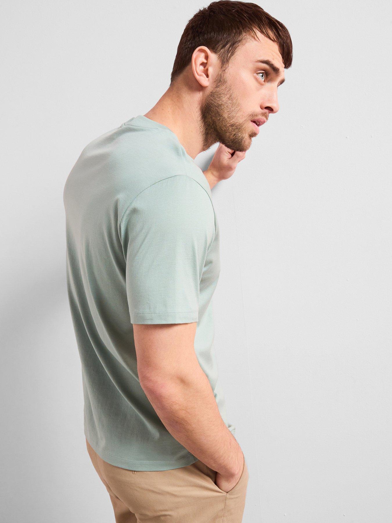  image of mango-bellow-short-sleeved-regular-fit-t-shirt-light-green