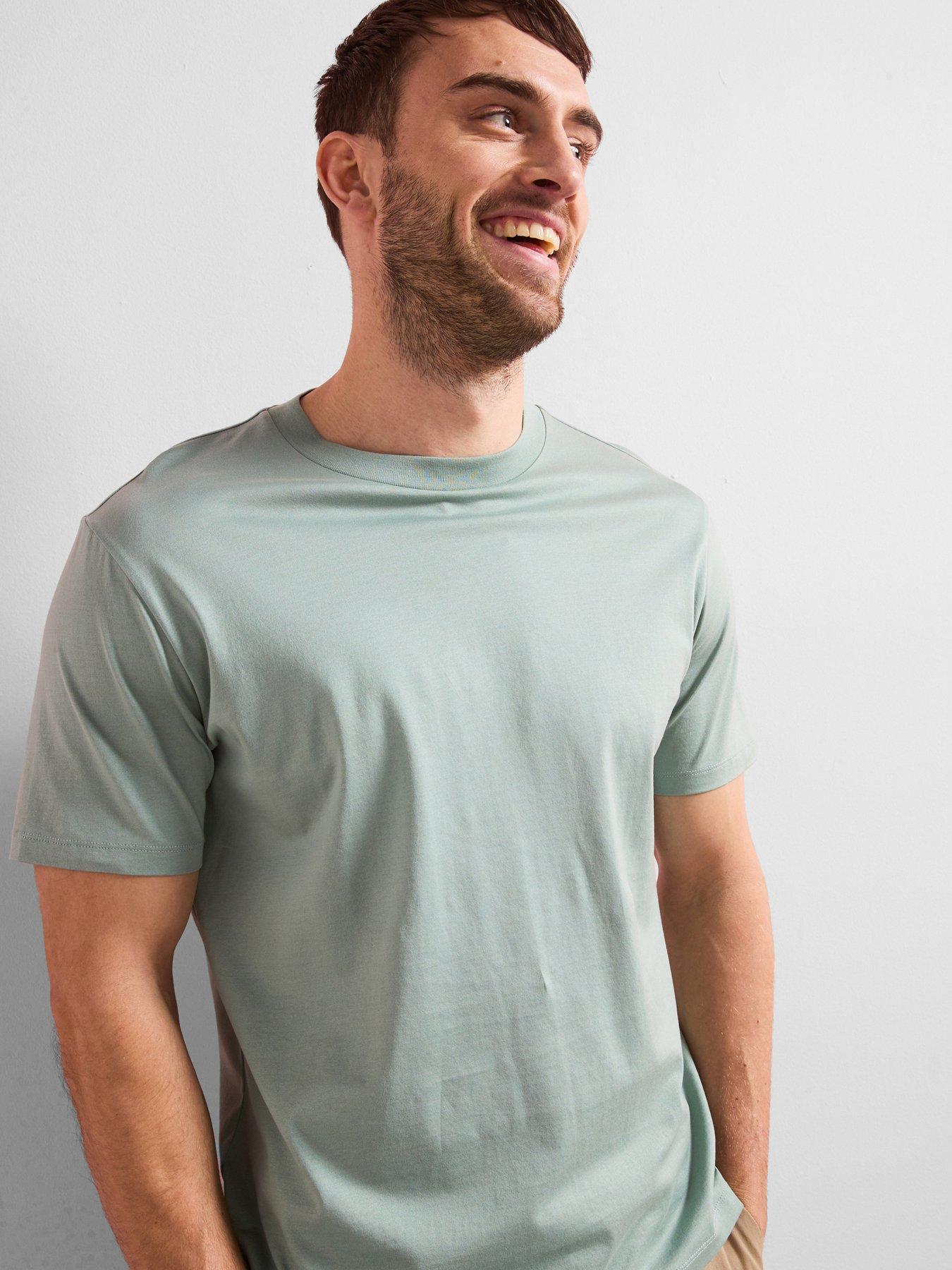  image of mango-bellow-short-sleeved-regular-fit-t-shirt-light-green