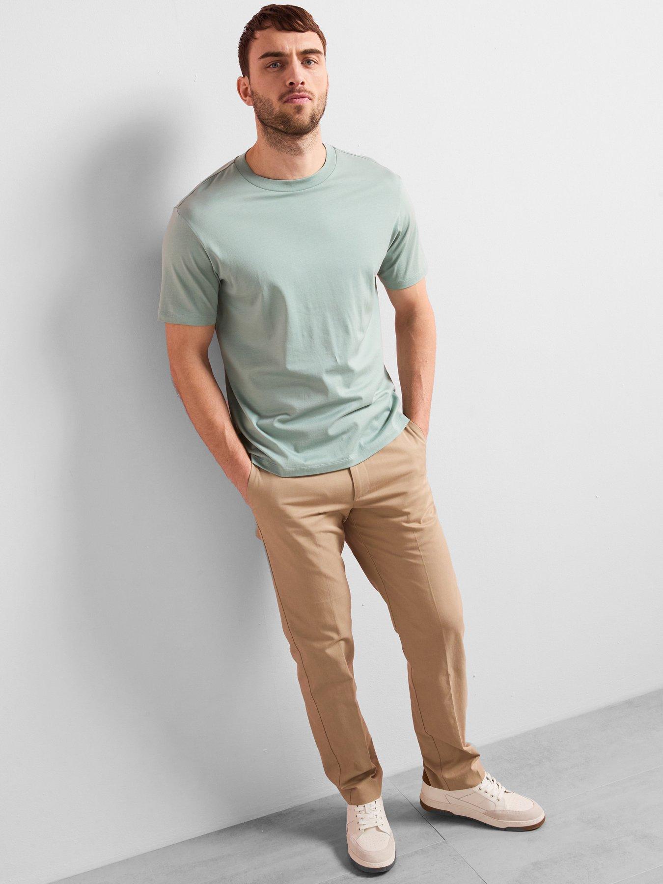  image of mango-bellow-short-sleeved-regular-fit-t-shirt-light-green