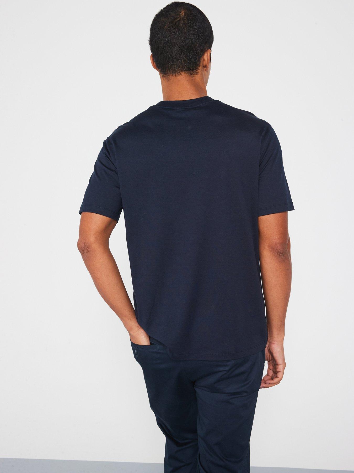  image of mango-bellow-short-sleeved-regular-fit-t-shirt-navy