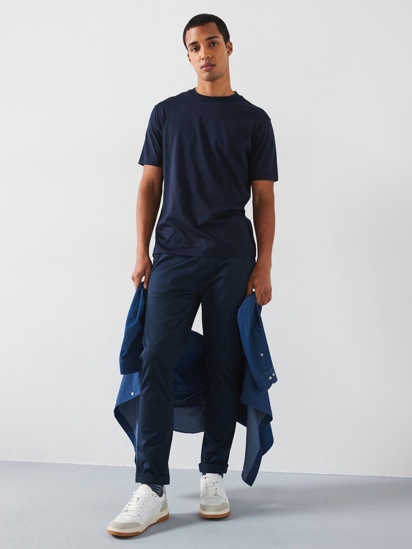  image of mango-bellow-short-sleeved-regular-fit-t-shirt-navy