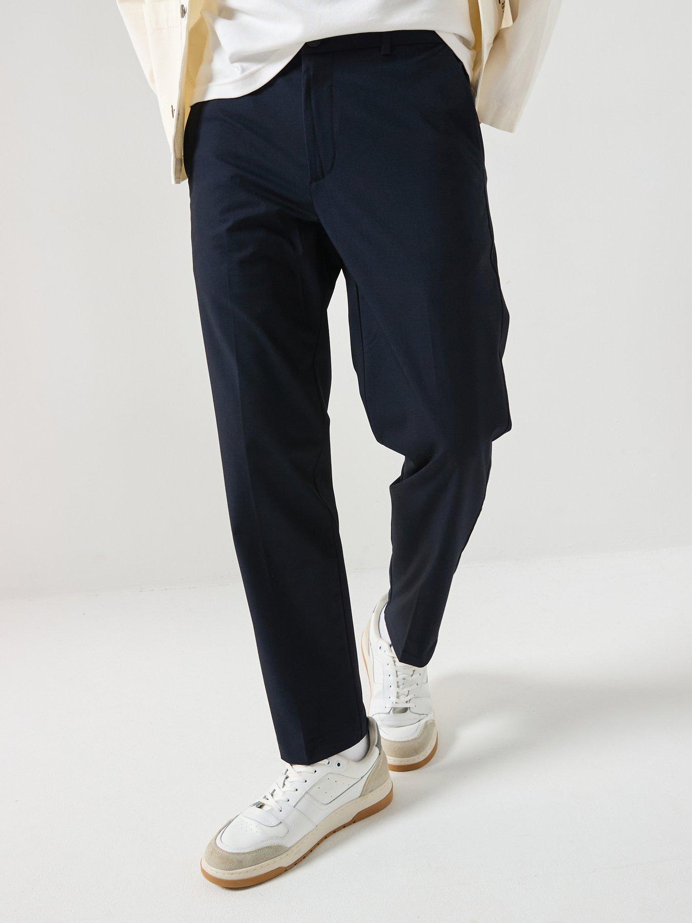 Mango Man Bologna Smart Fit Trousers - Navy