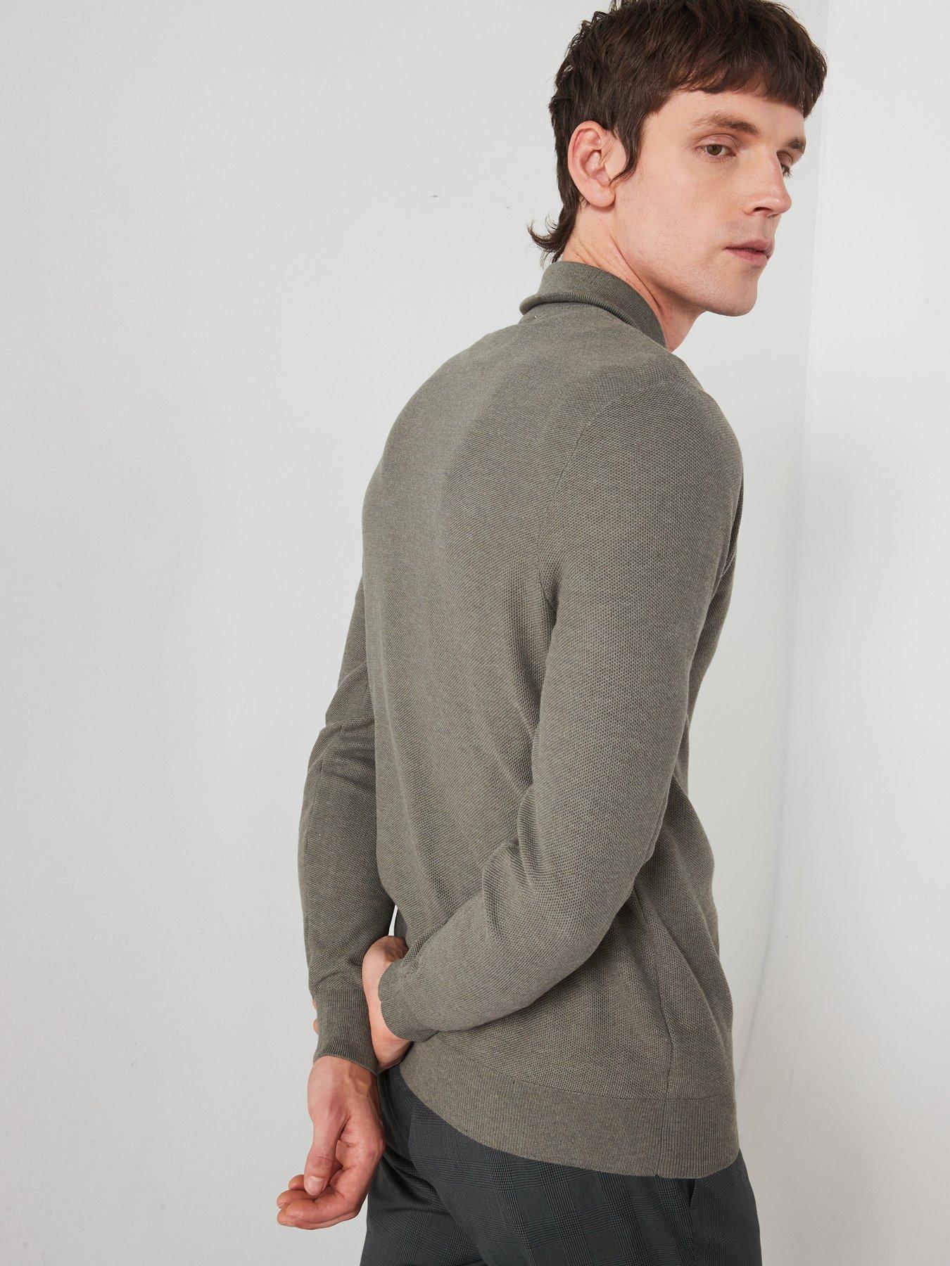 stillFront image of mango-tenp-smart-long-sleeved-smart-knitted-jumper-khaki