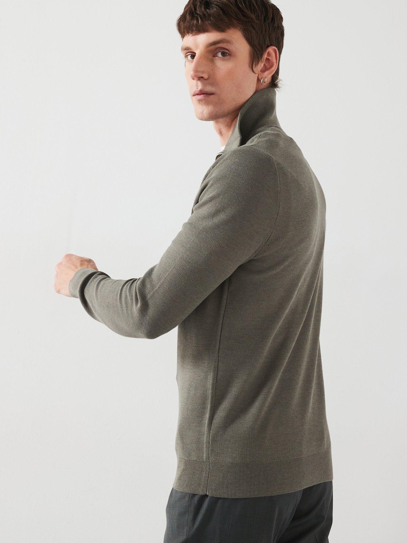  image of mango-tenp-smart-long-sleeved-smart-knitted-jumper-khaki