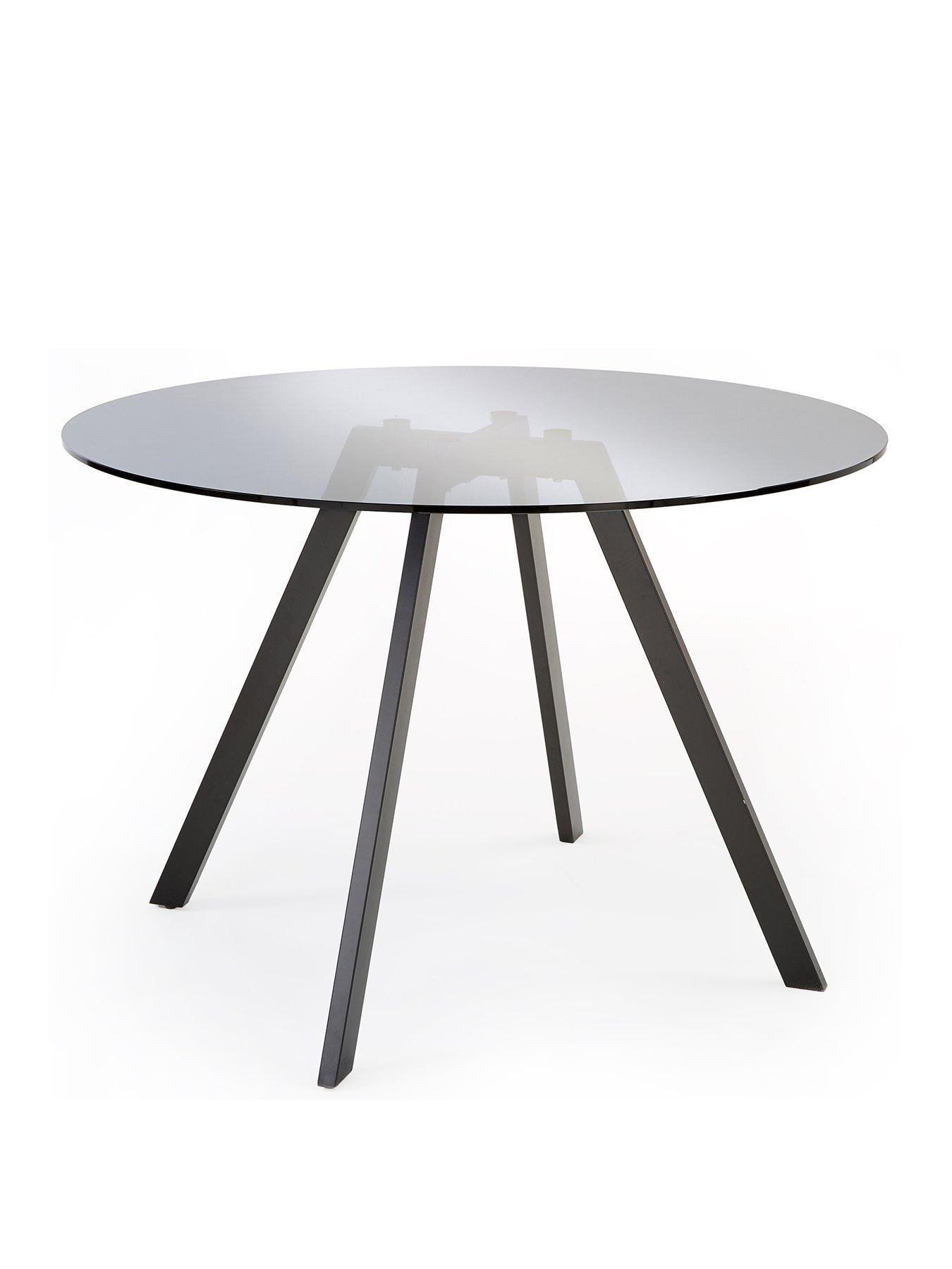 image of very-home-marlow-110nbspcm-blacknbspround-dining-table-4-marlownbspcreamnbspboucle-chairs
