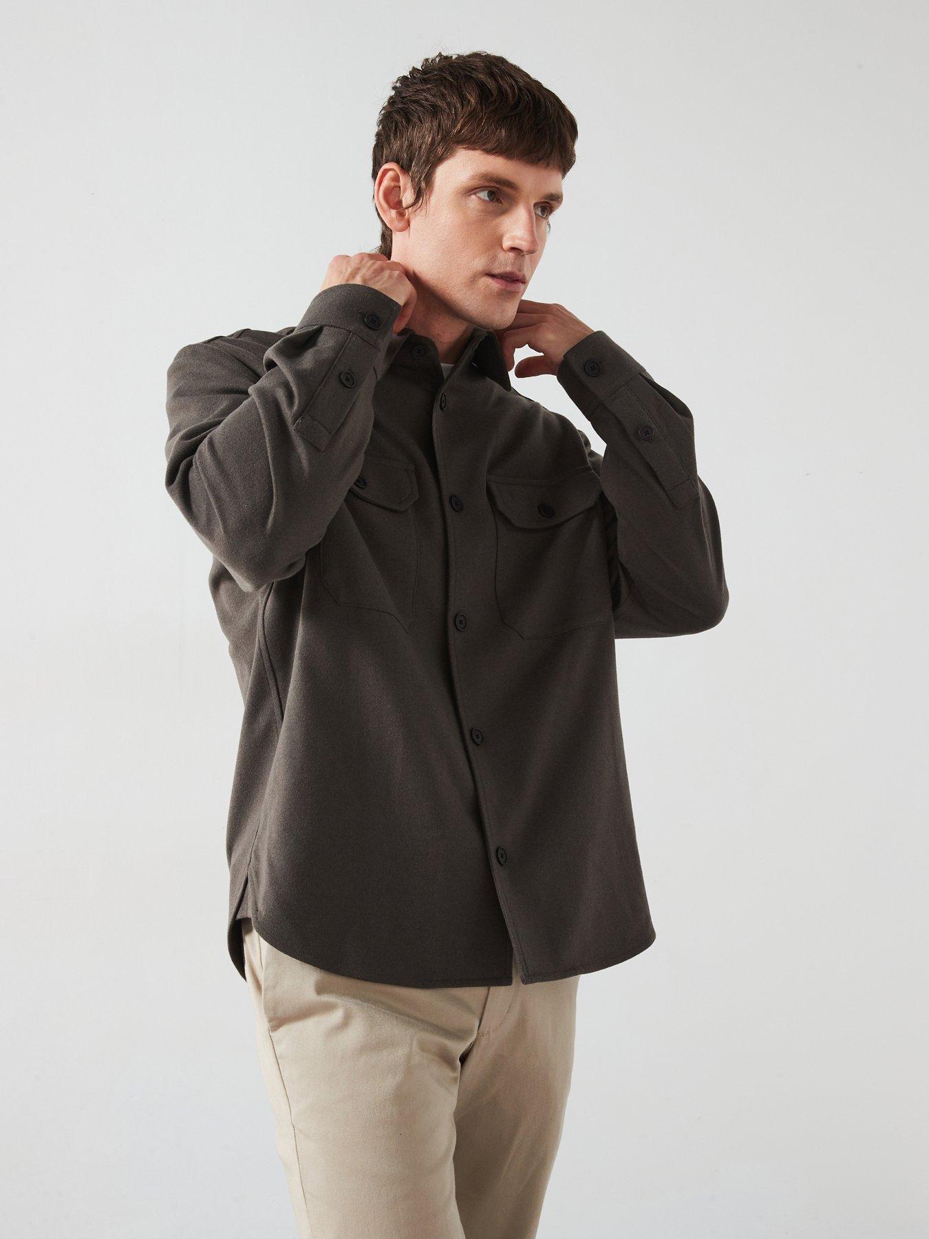 Mango Harvard Long Sleeved Smart Fit Shirt - Khaki
