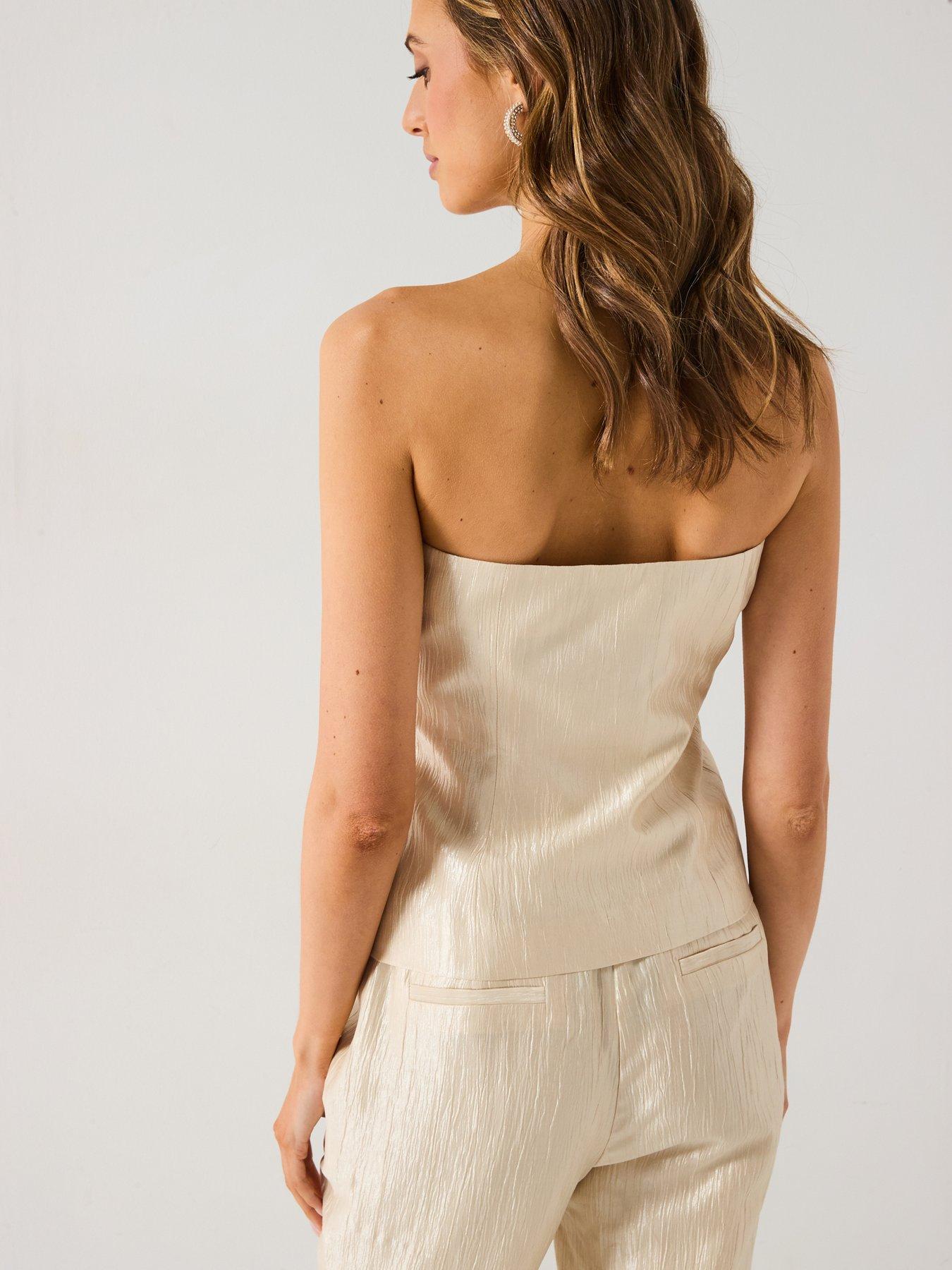 stillFront image of v-by-very-bandeau-metallic-waistcoat