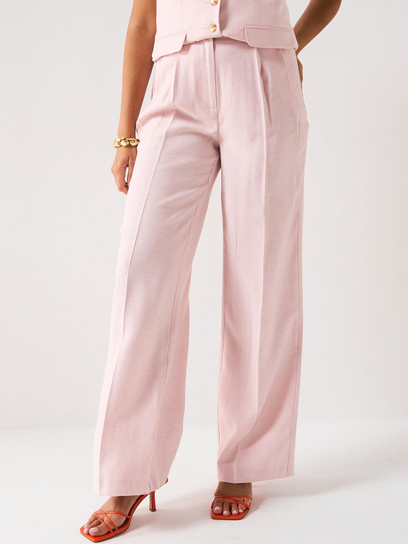 V by Very Wide Leg Trousers - Pink