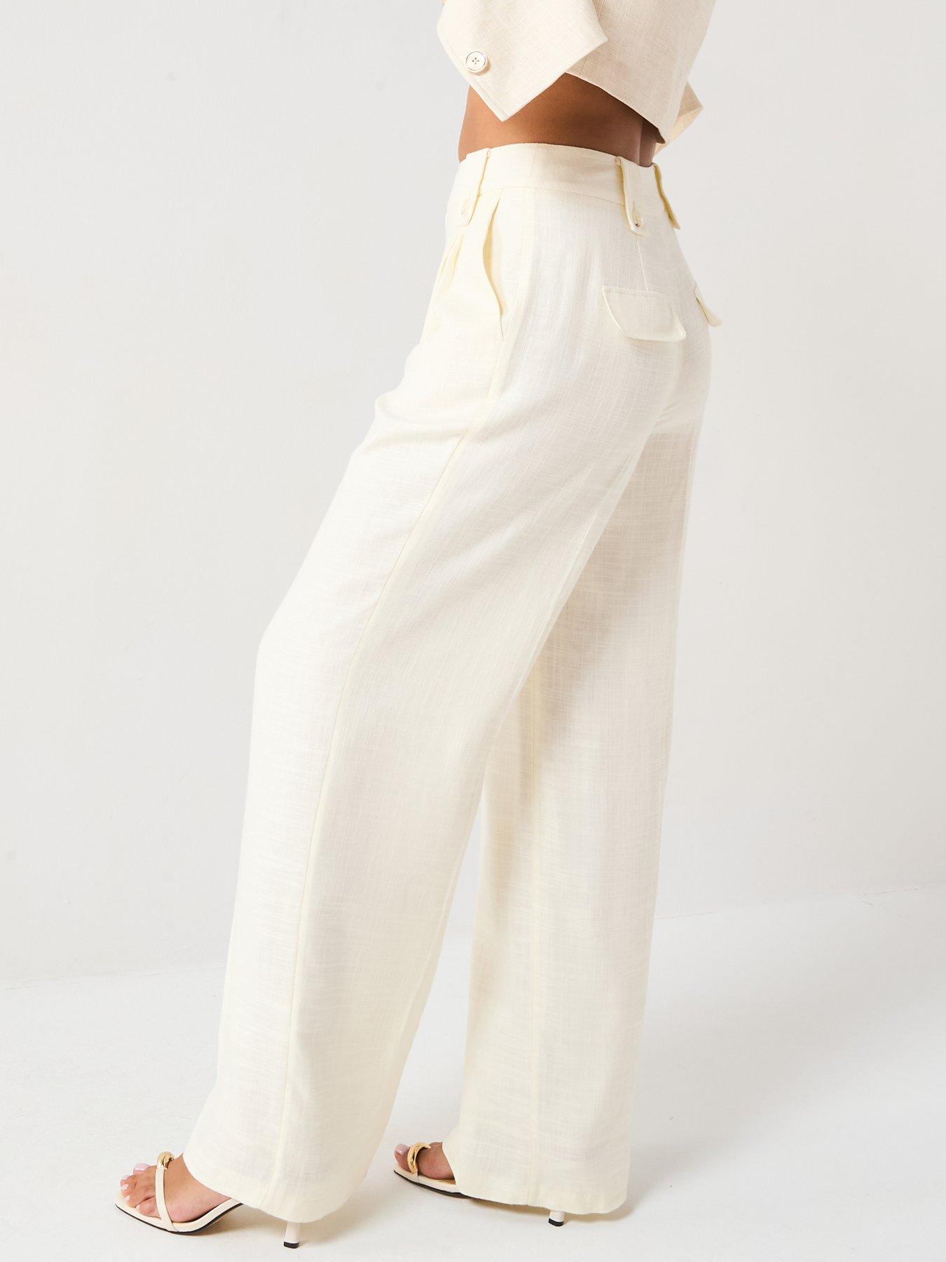 stillFront image of v-by-very-tab-detail-trouser-cream