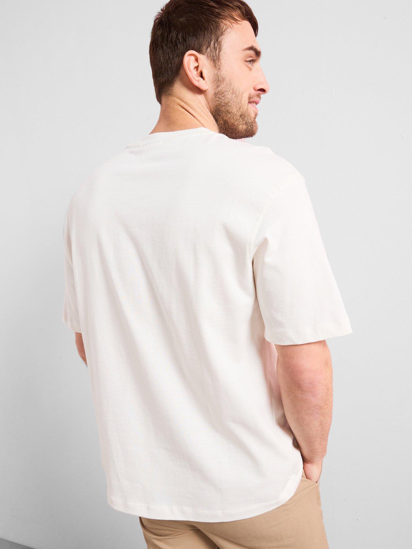  image of mango-man-anouk-short-sleeved-relaxed-heavy-weight-t-shirt-white