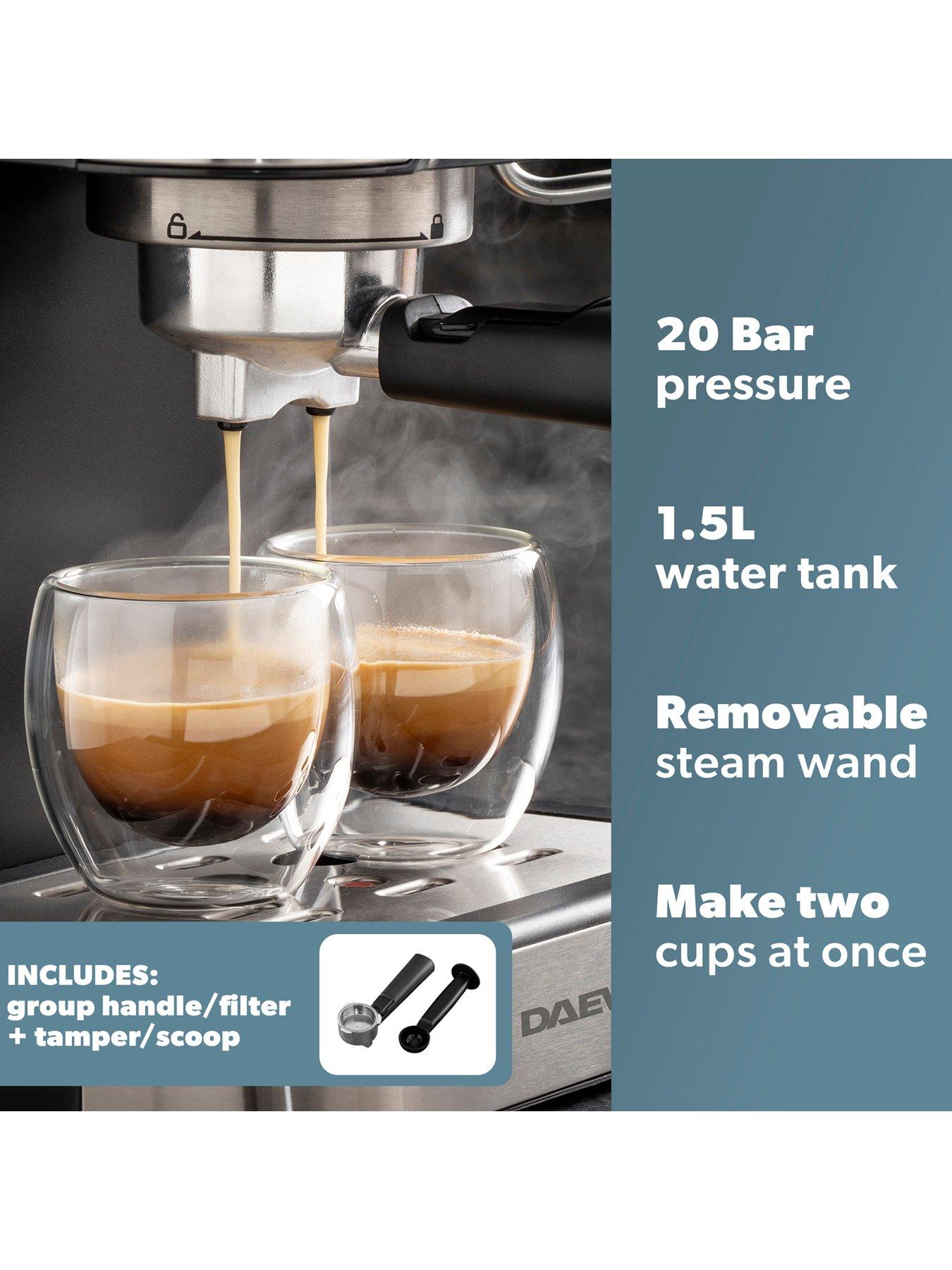  image of daewoo-20-bar-espresso-coffee-maker-with-steam-wand