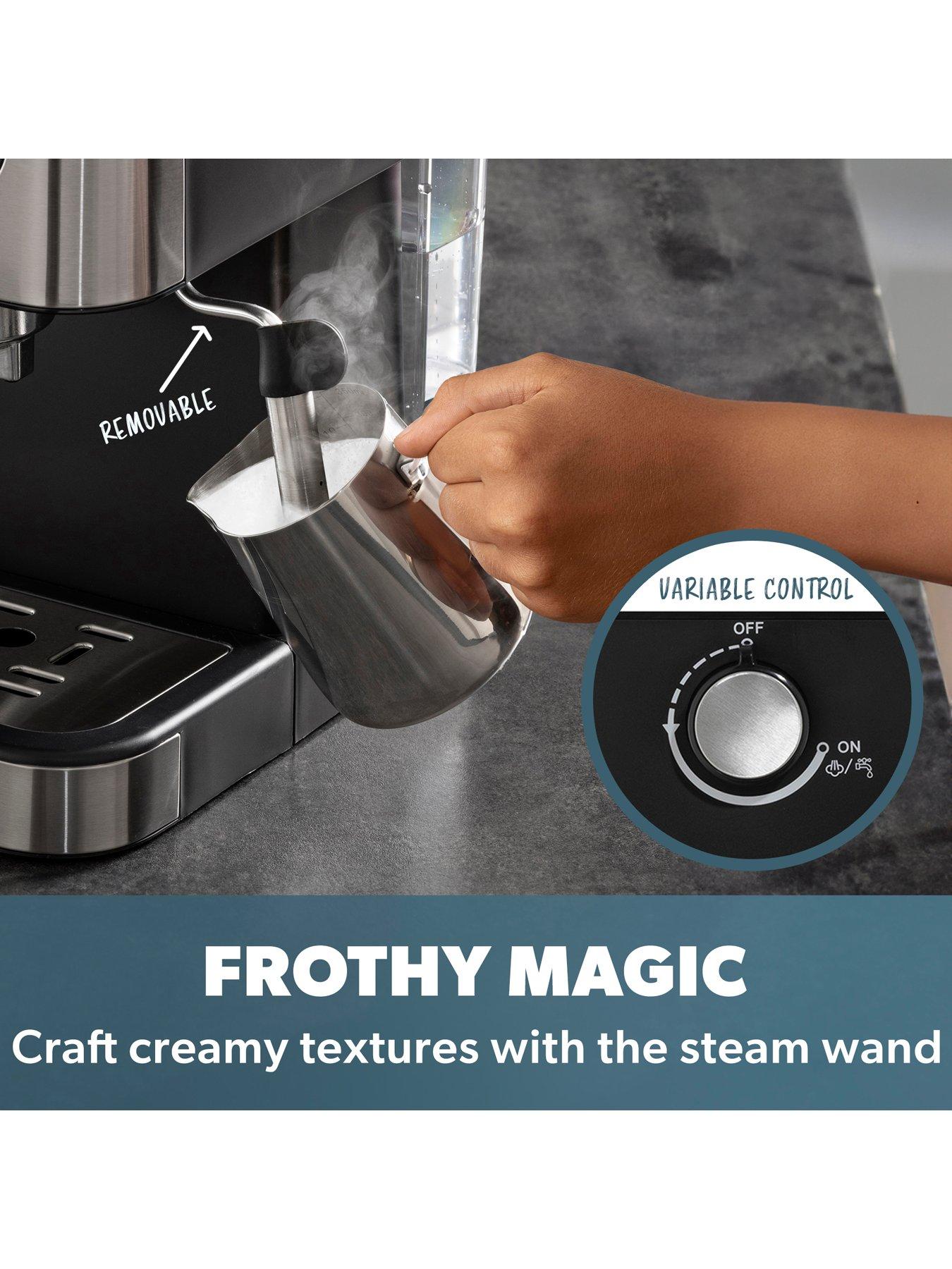  image of daewoo-20-bar-espresso-coffee-maker-with-steam-wand