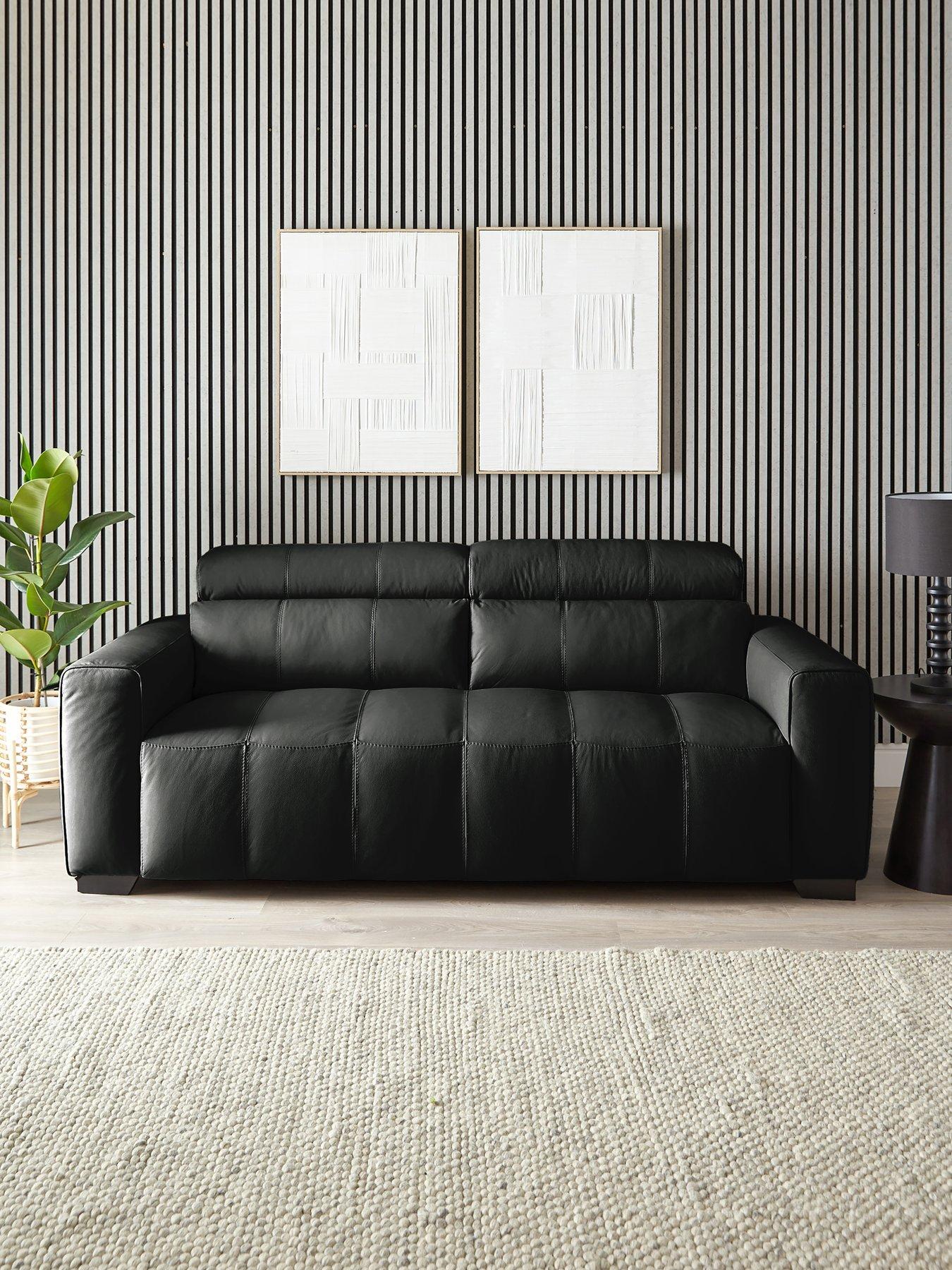The Very Collection Cannes Italian Leather 3 Seater Sofa - FSC® Certified