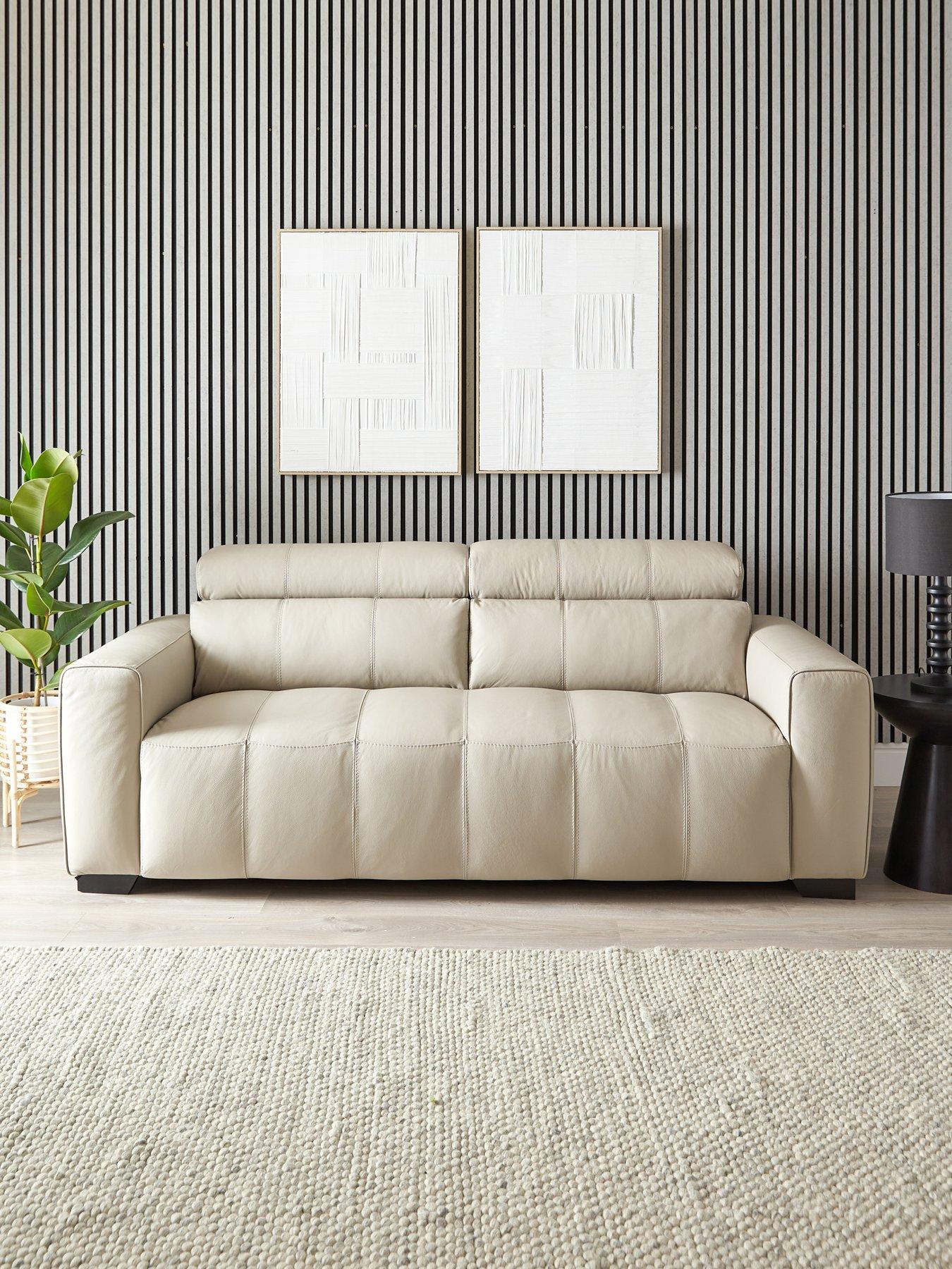 front image of very-home-cannes-3-seater-leather-sofa