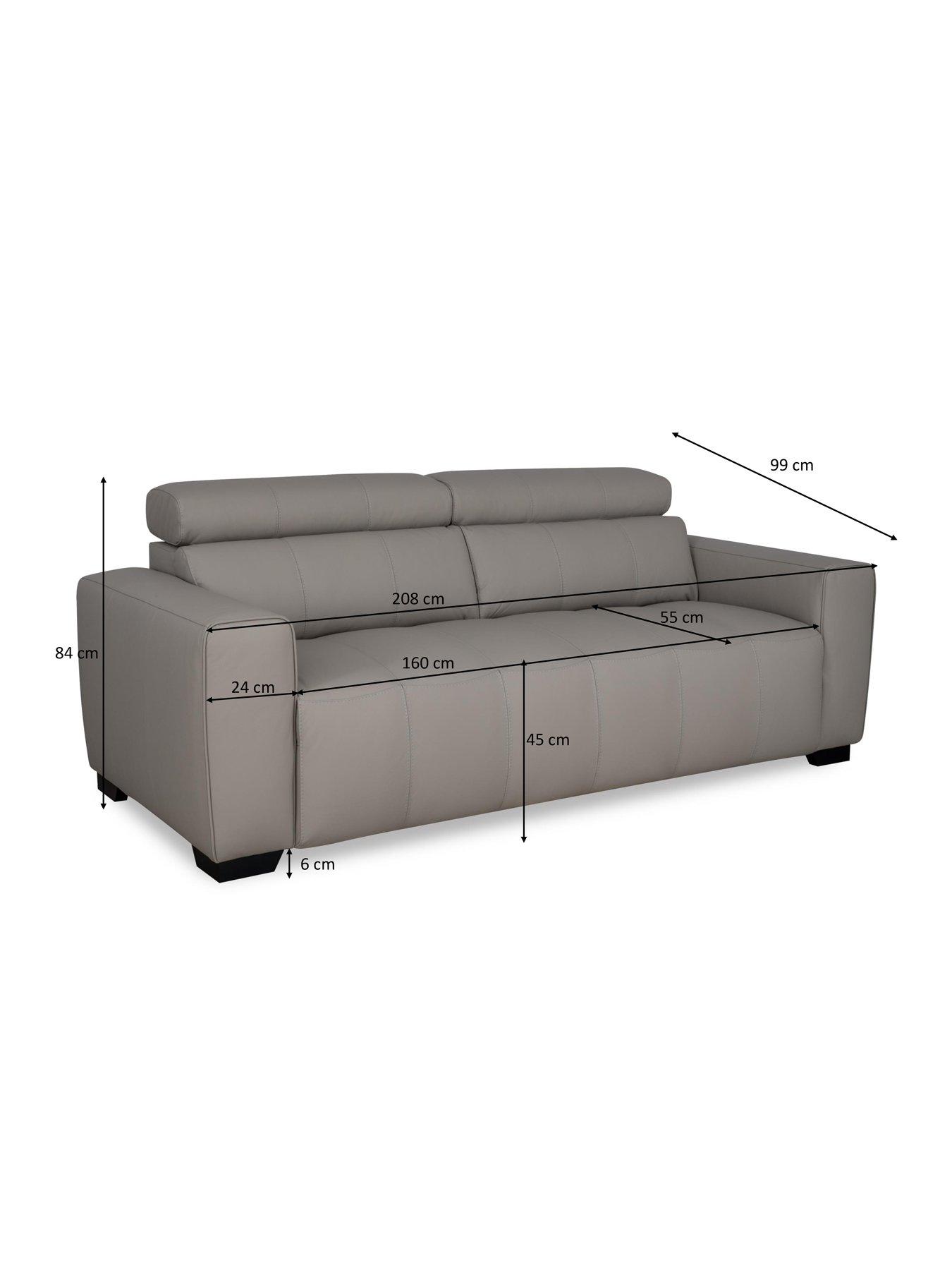Image 7 of 7 of Very Home Cannes 3 Seater Leather Sofa