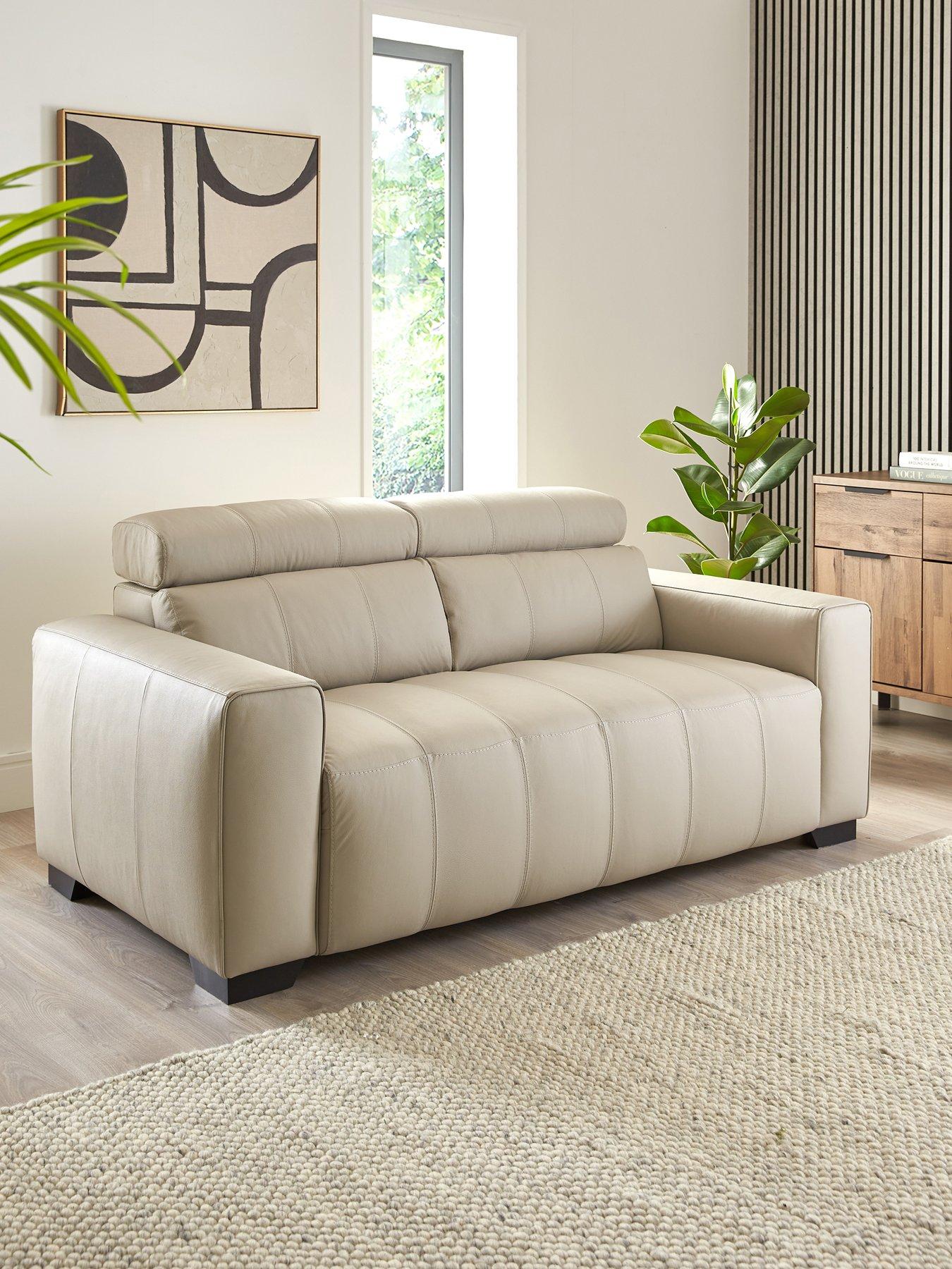  image of very-home-cannes-italian-leather-2-seater-sofa