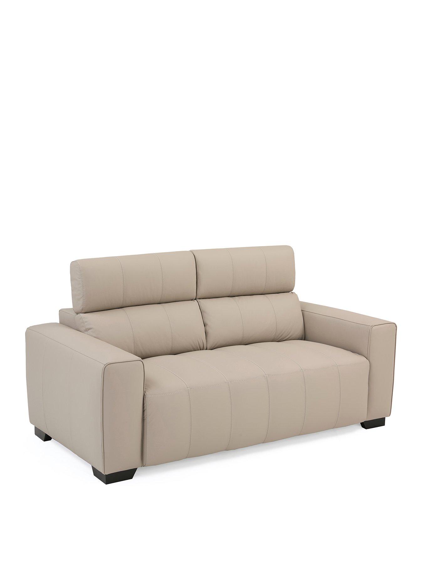  image of very-home-cannes-italian-leather-2-seater-sofa