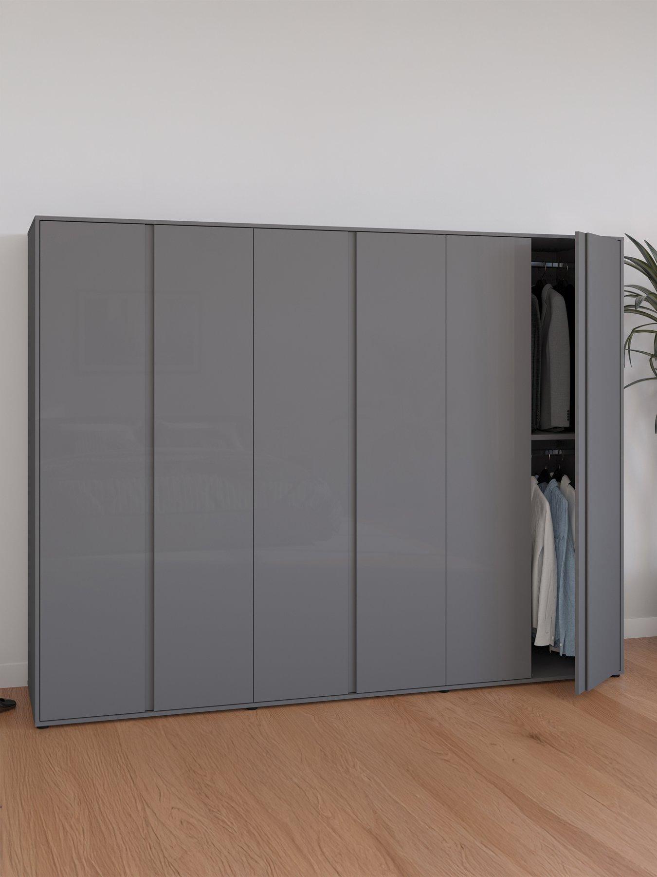 Very Home Layton Gloss 6 Door Wardrobe - Grey - FSC® Certified