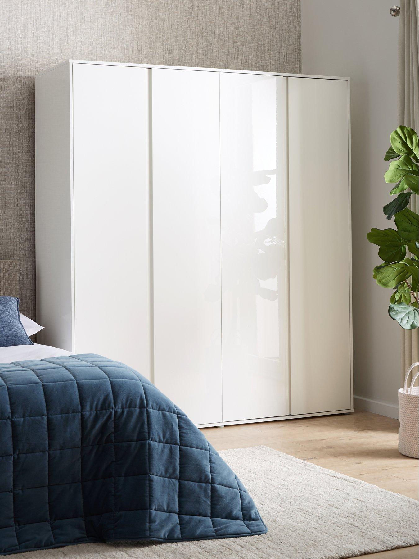  image of very-home-layton-gloss-4-door-wardrobe-with-internal-4-drawer-chest-white-fscreg-certified