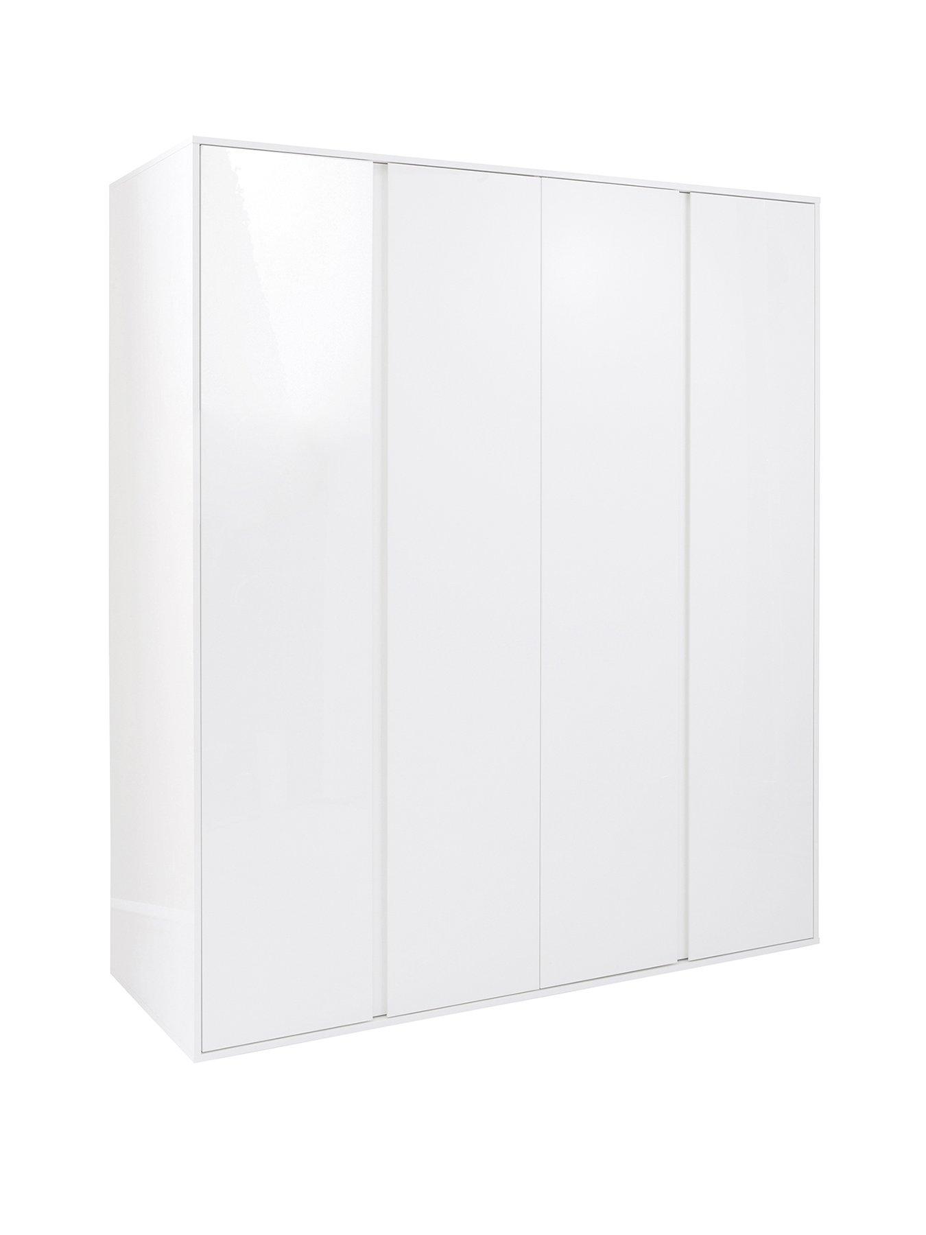  image of very-home-layton-gloss-4-door-wardrobe-with-internal-4-drawer-chest-white-fscreg-certified