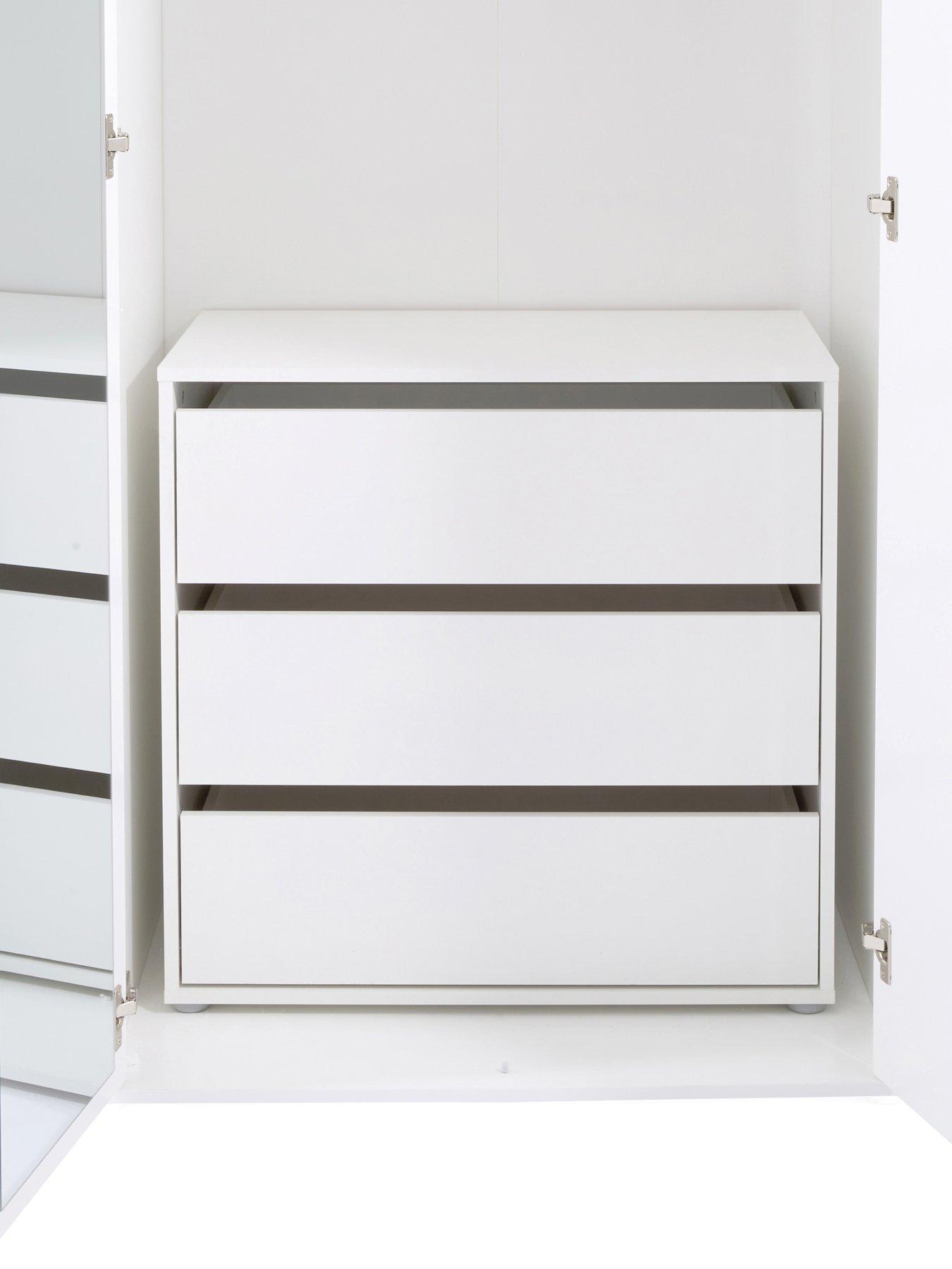 Image 6 of 7 of The Very Collection Layton Gloss 4 Door Wardrobe with Internal 4 Drawer Chest - White - FSC&reg; Certified