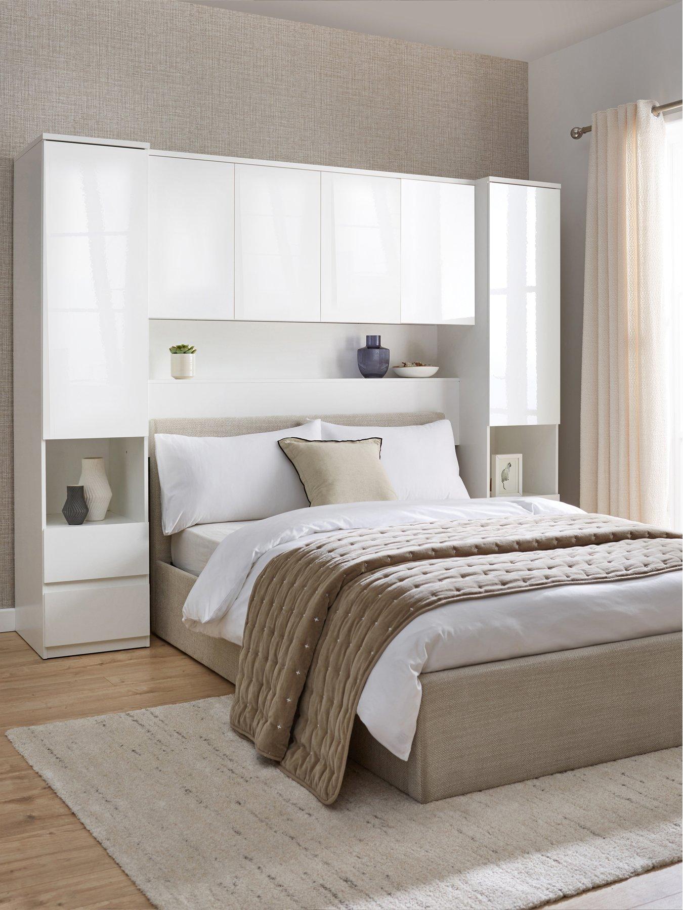 Image 1 of 6 of The Very Collection Layton Gloss Overbed Unit - White - FSC&reg; Certified
