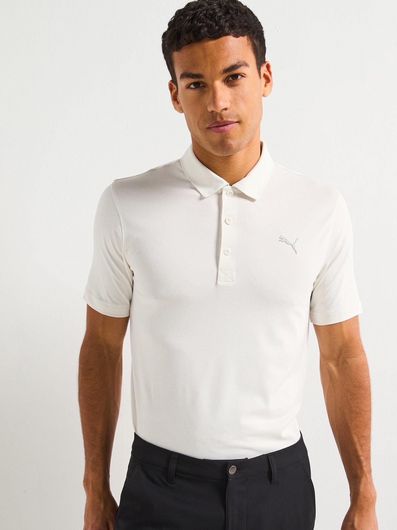 undefined Mens Golf Icon Heather Polo 20 - Warm White Heather