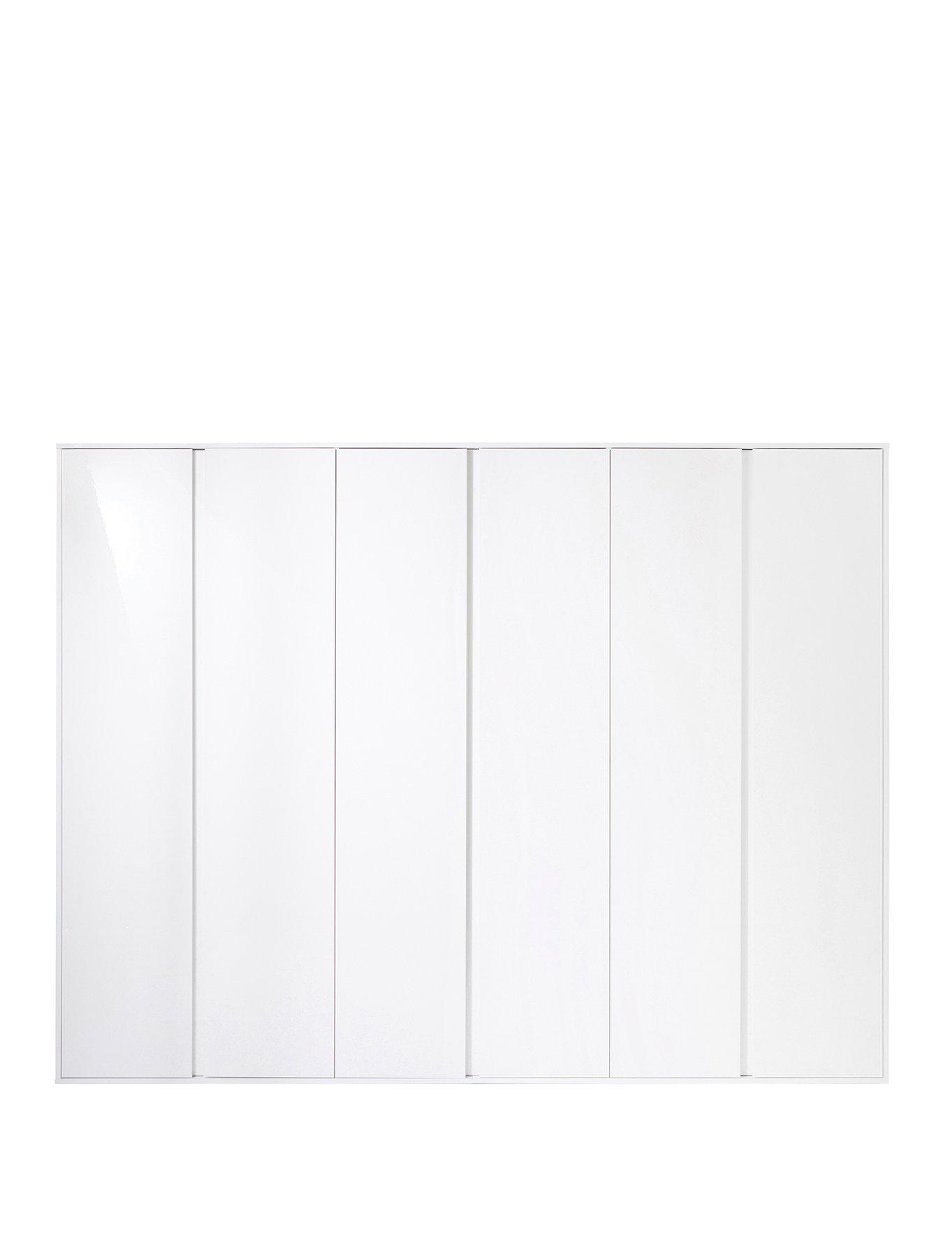  image of very-home-layton-gloss-6-door-wardrobe-white-nbsp--fscreg-certified