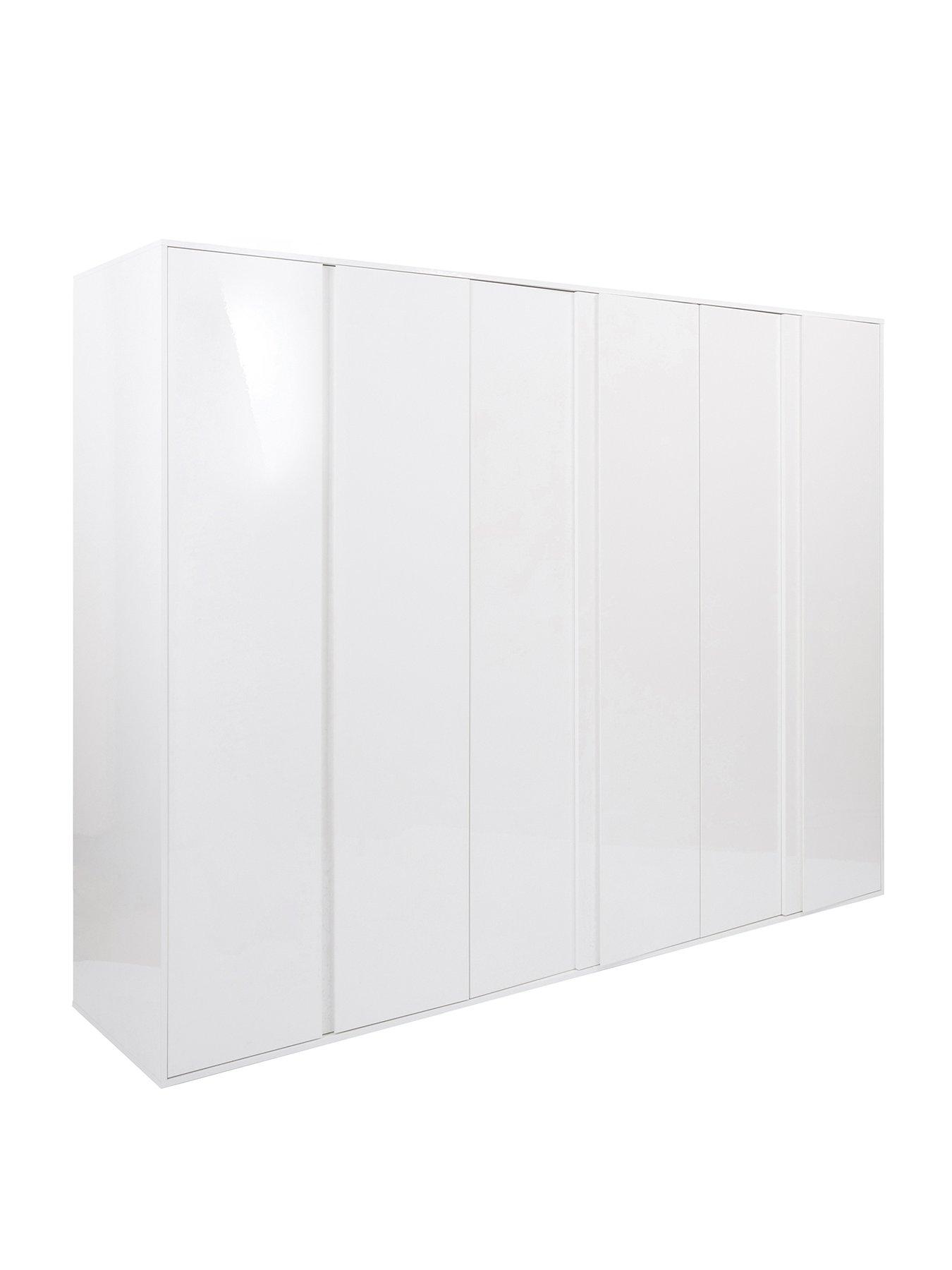  image of very-home-layton-gloss-6-door-wardrobe-white-nbsp--fscreg-certified