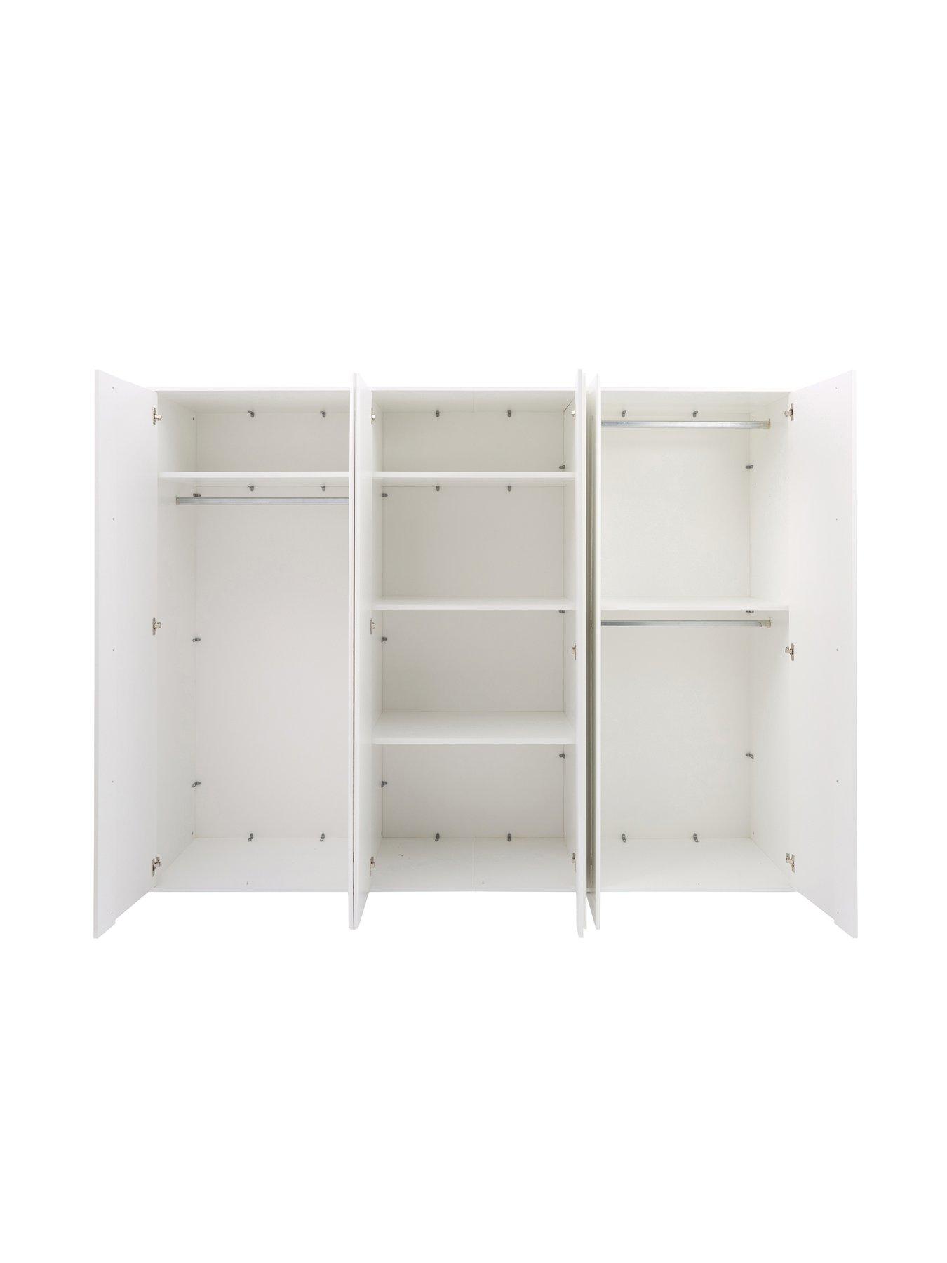  image of very-home-layton-gloss-6-door-wardrobe-white-nbsp--fscreg-certified