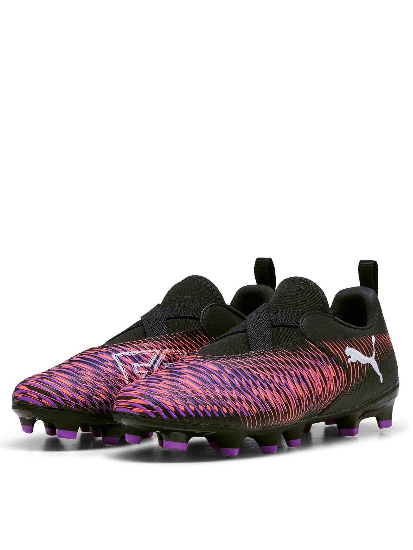  image of puma-junior-future-8-match-laceless-firm-ground-football-boot-blackpurple
