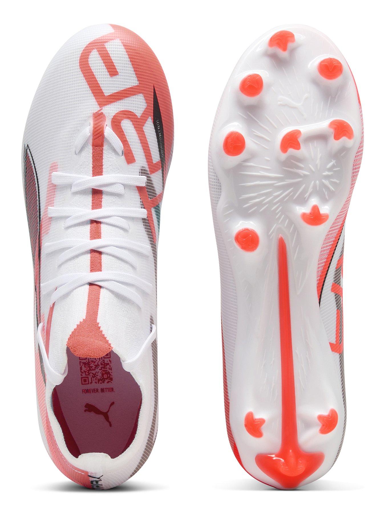  image of puma-womens-ultra-5-match-laceless-firm-ground-football-boots-white
