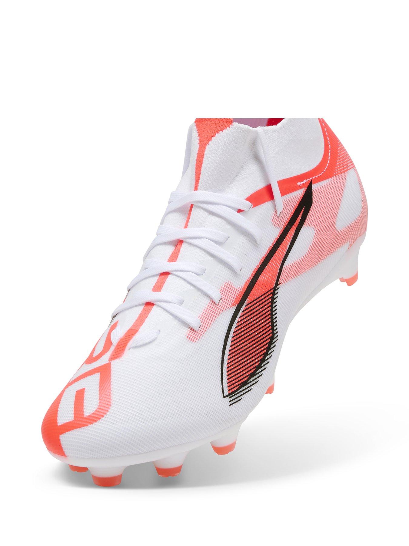  image of puma-womens-ultra-5-match-laceless-firm-ground-football-boots-white