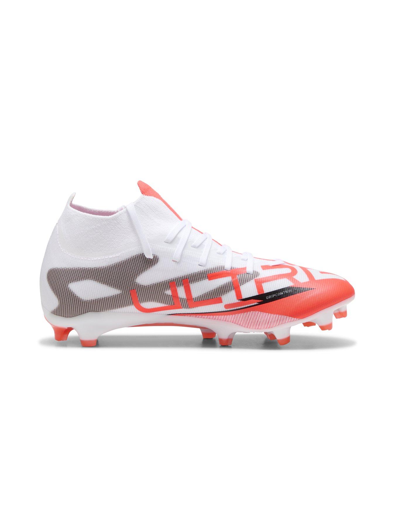  image of puma-womens-ultra-5-match-laceless-firm-ground-football-boots-white
