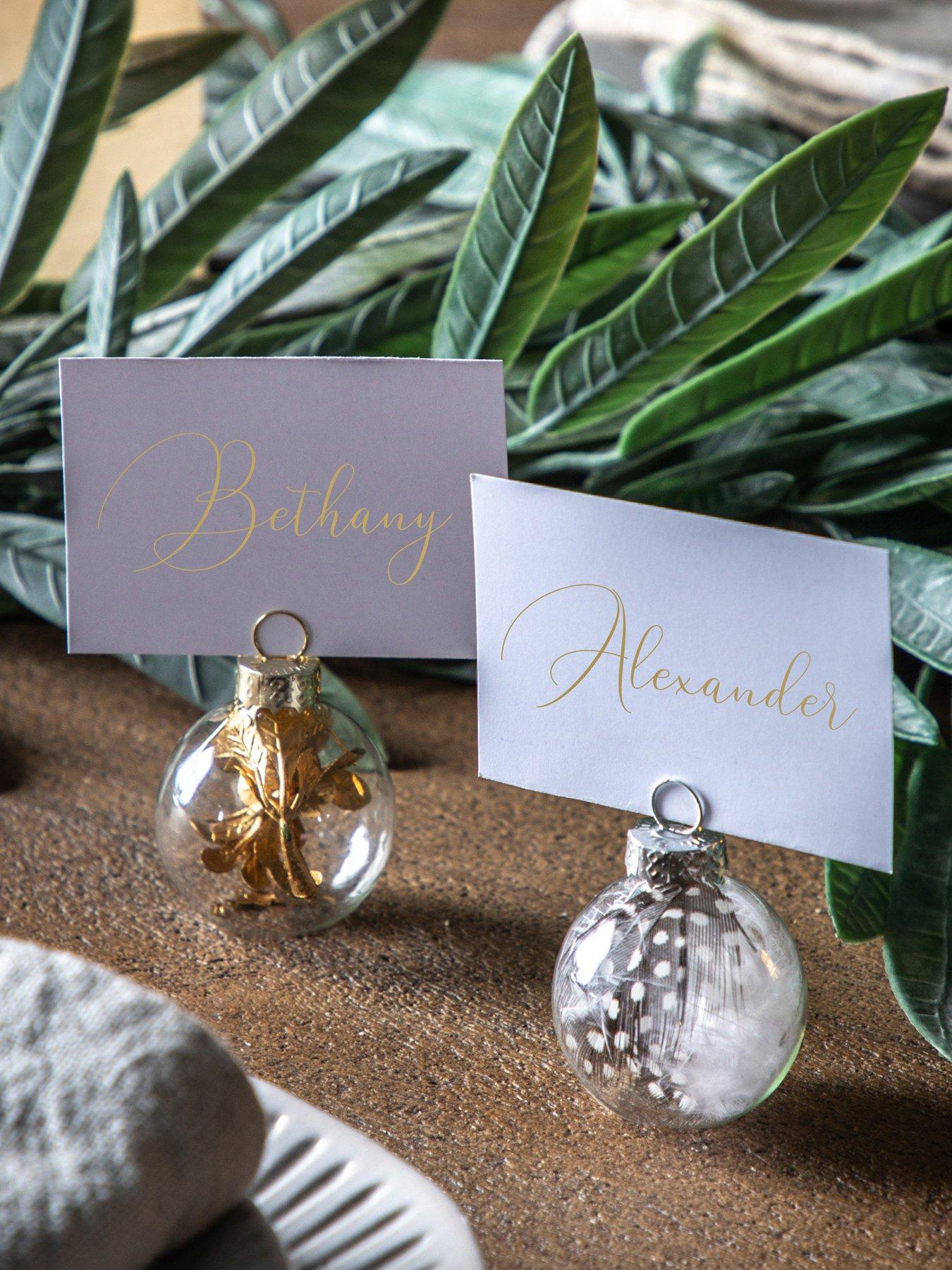  image of gallery-feather-bauble-name-card-holder-set-of-6