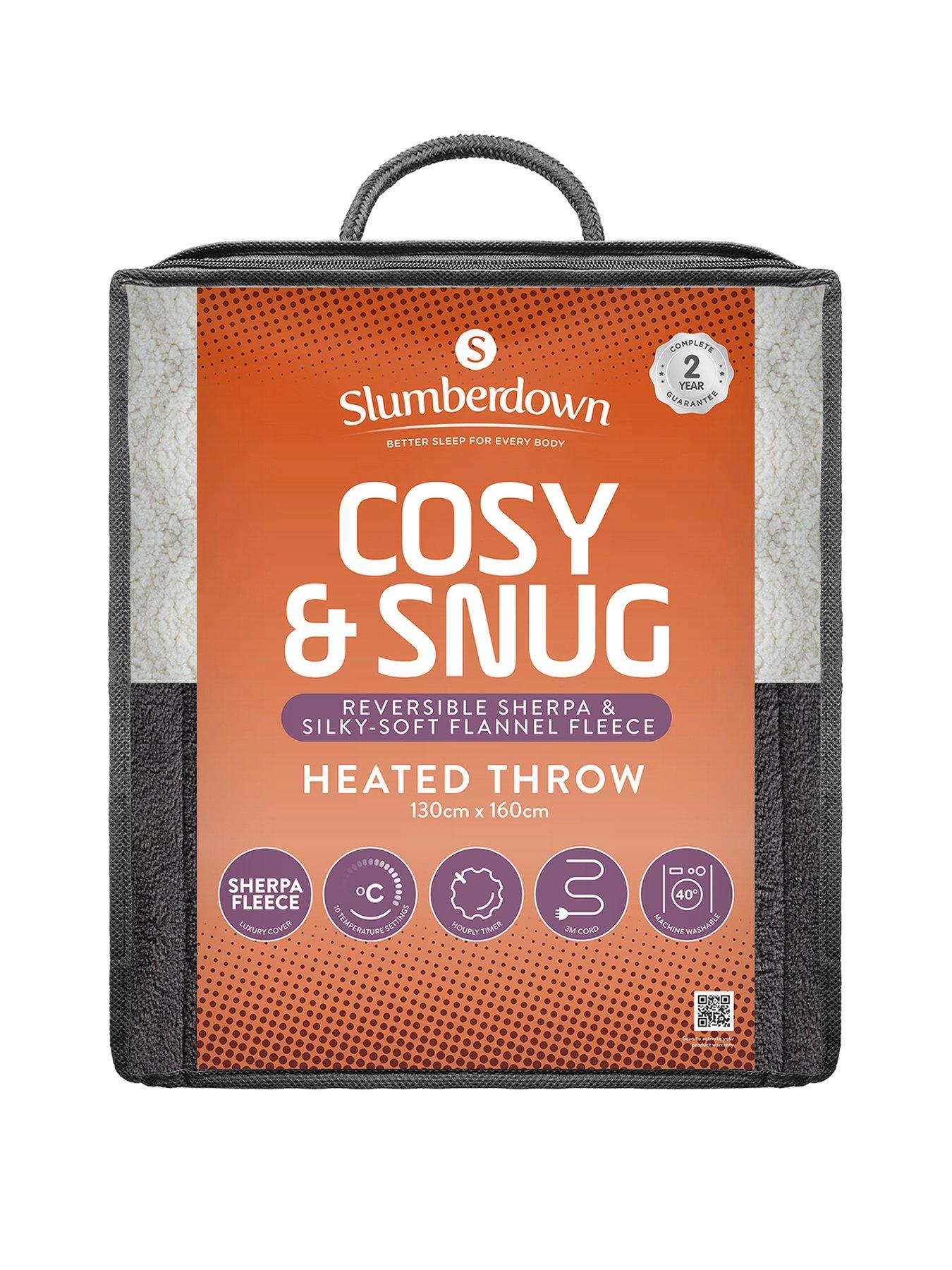  image of slumberdown-cosy-snug-sherpa-fleece-heated-throw--charcoalnatural