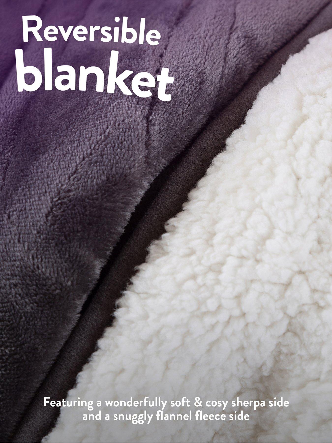  image of slumberdown-cosy-snug-sherpa-fleece-heated-throw--charcoalnatural